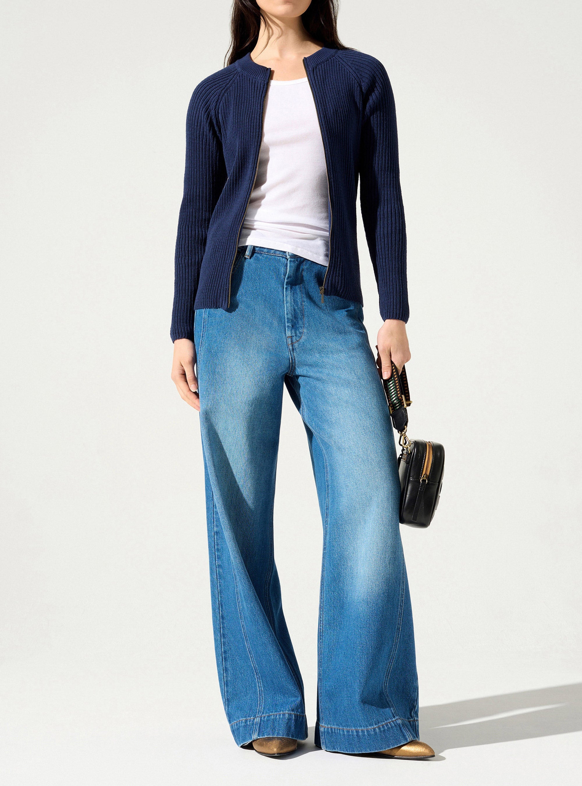 Strickjacke mit Reißverschluss