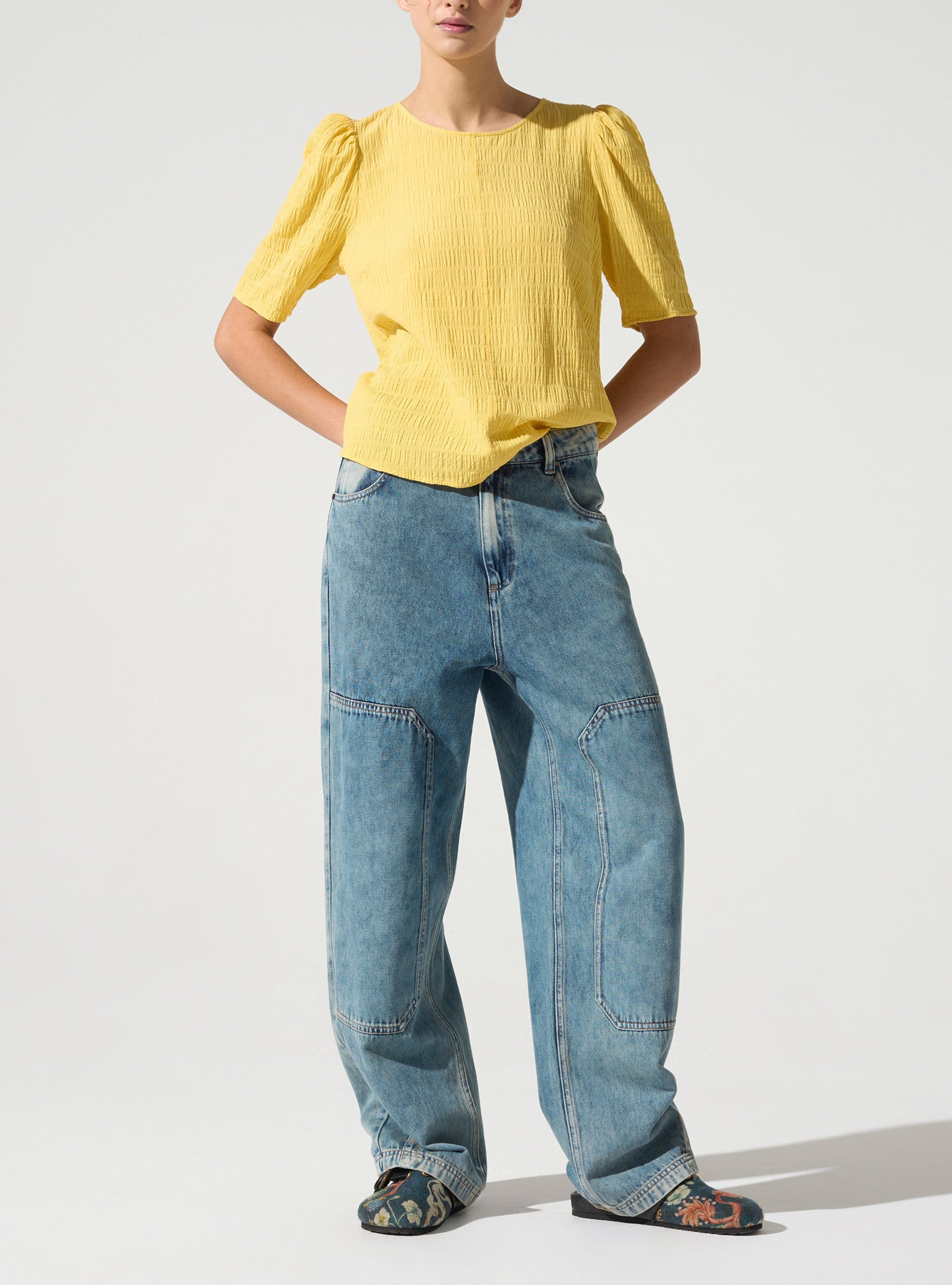 Blouse manches 3/4 acoté