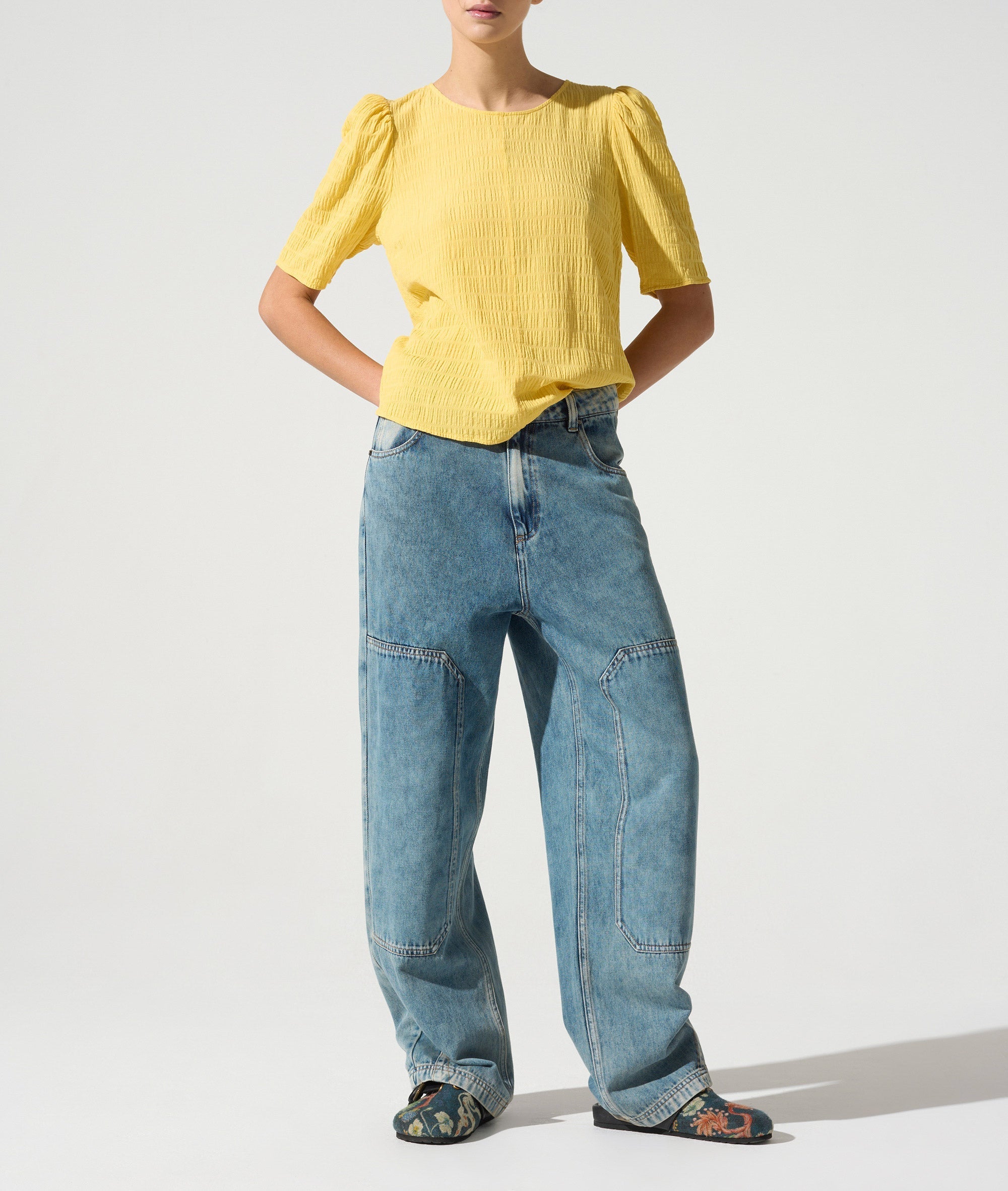 Blouse manches 3/4 acoté