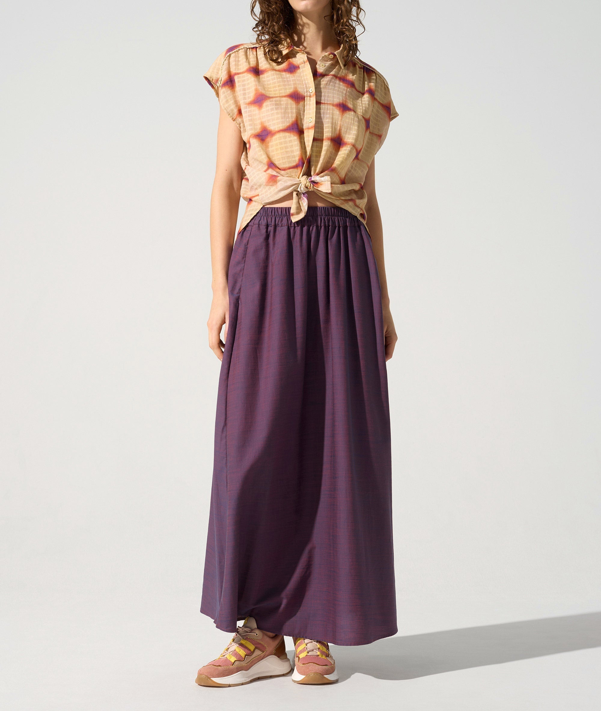 Jupe longue évasée acoté