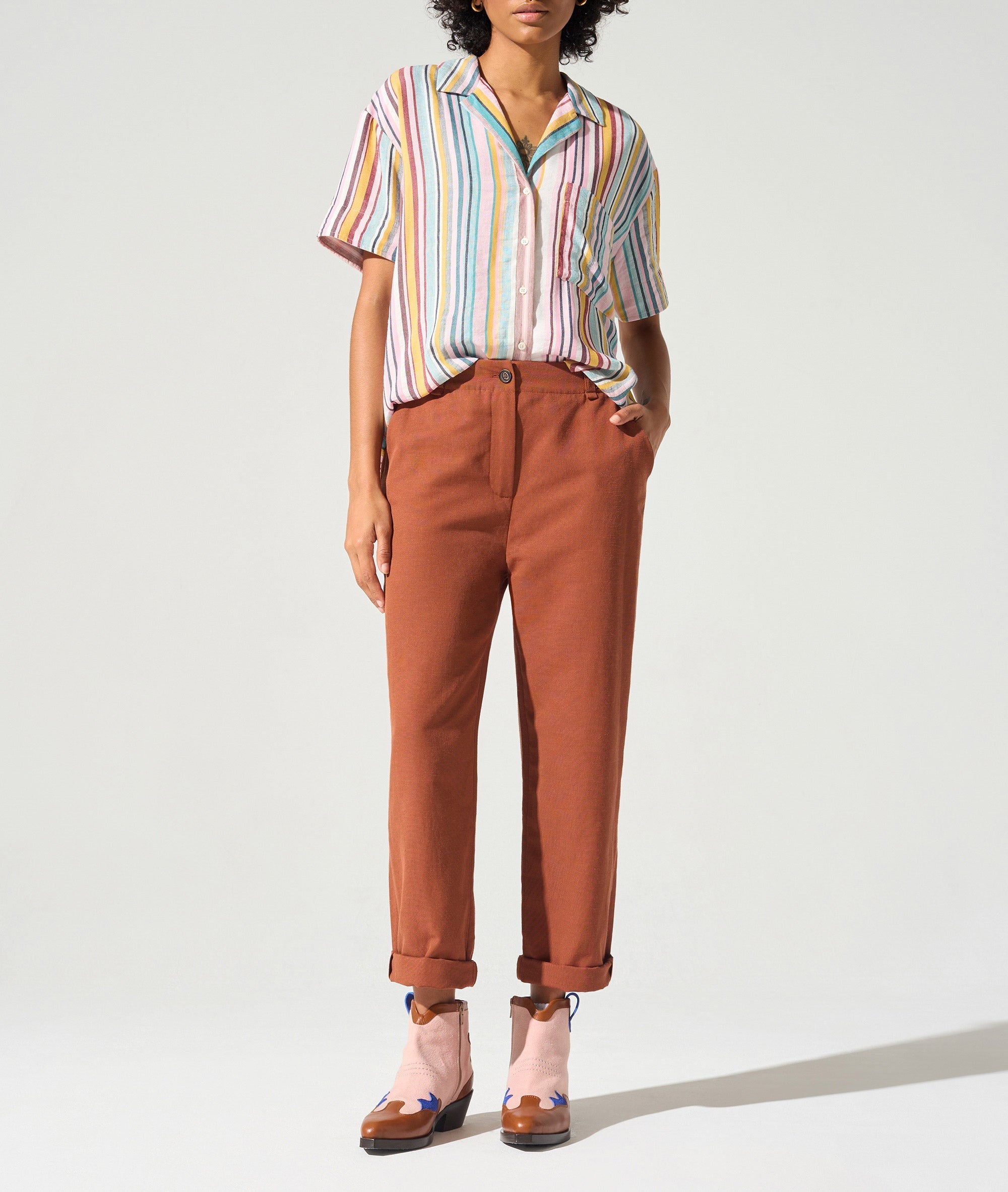 Chemise ample rayée acoté