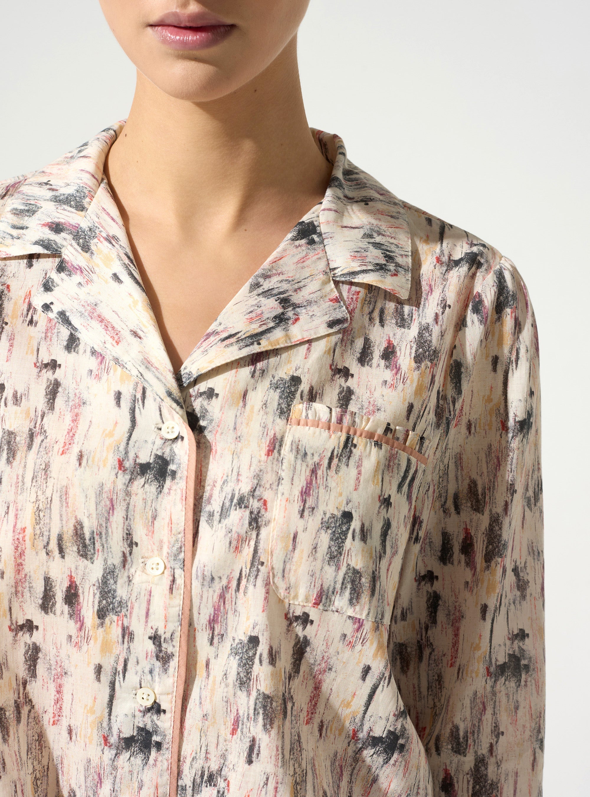 Chemise manches 3/4 acoté