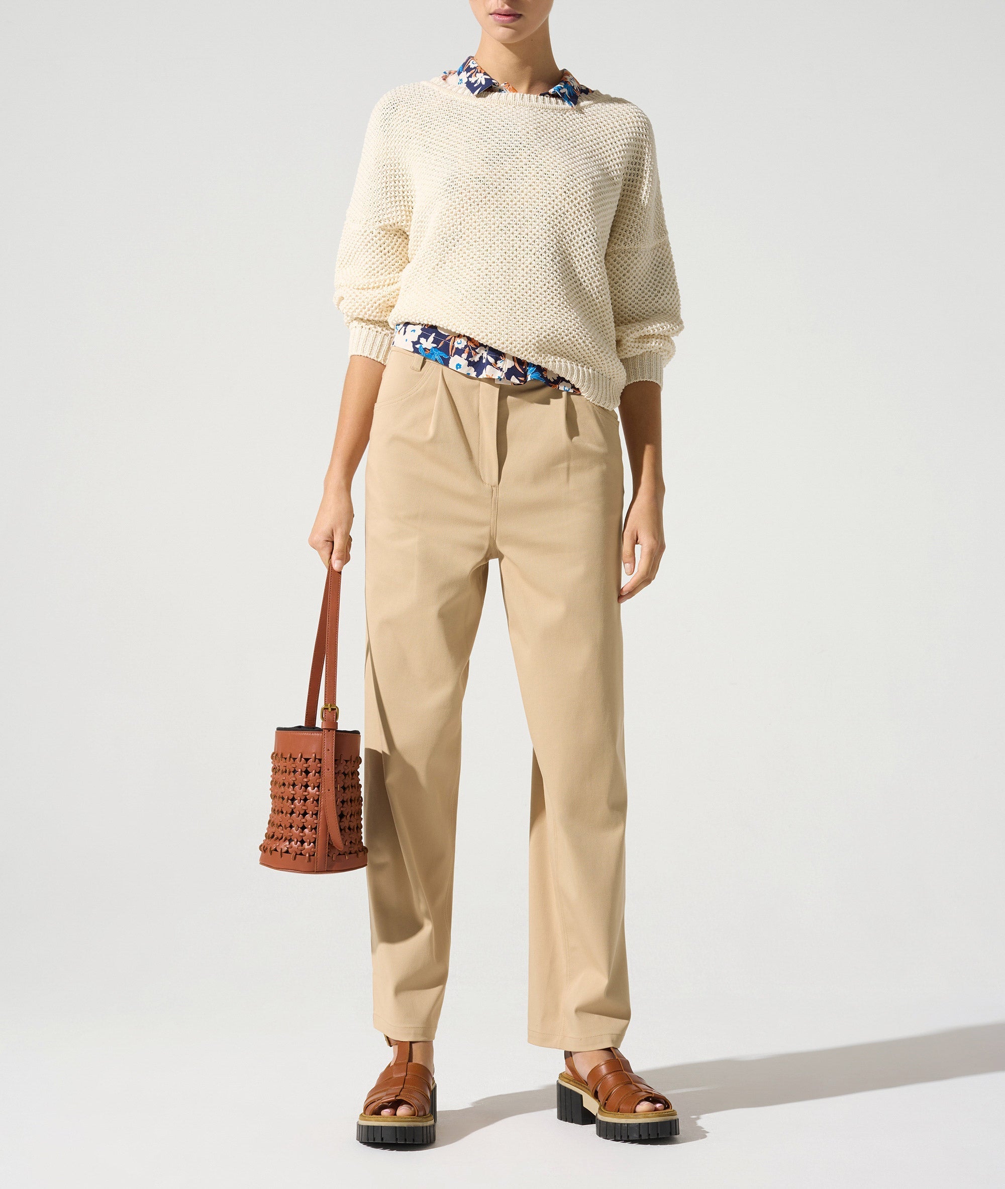 Pantalon droit acoté