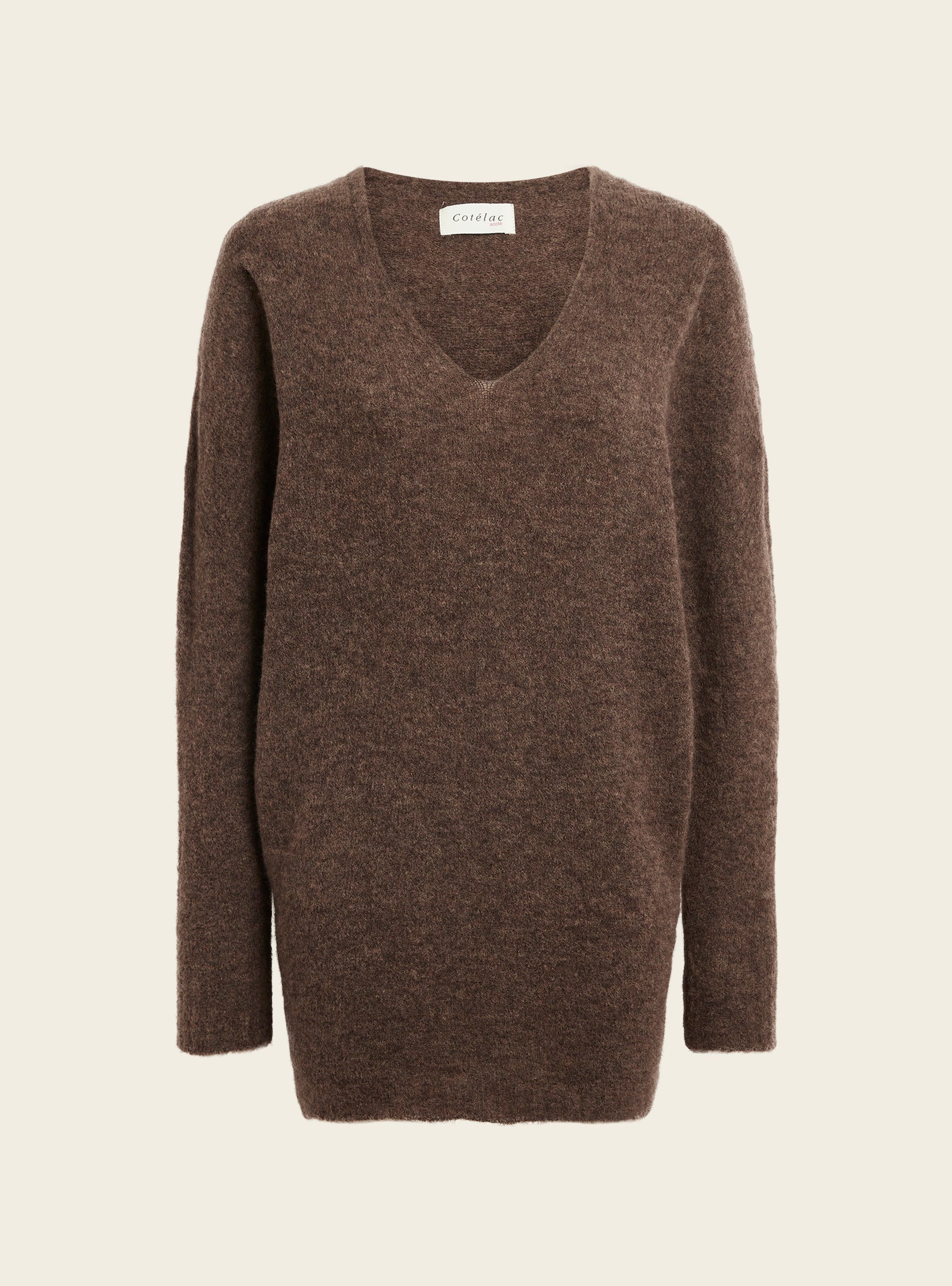 Pull ample en laine naturelle acoté