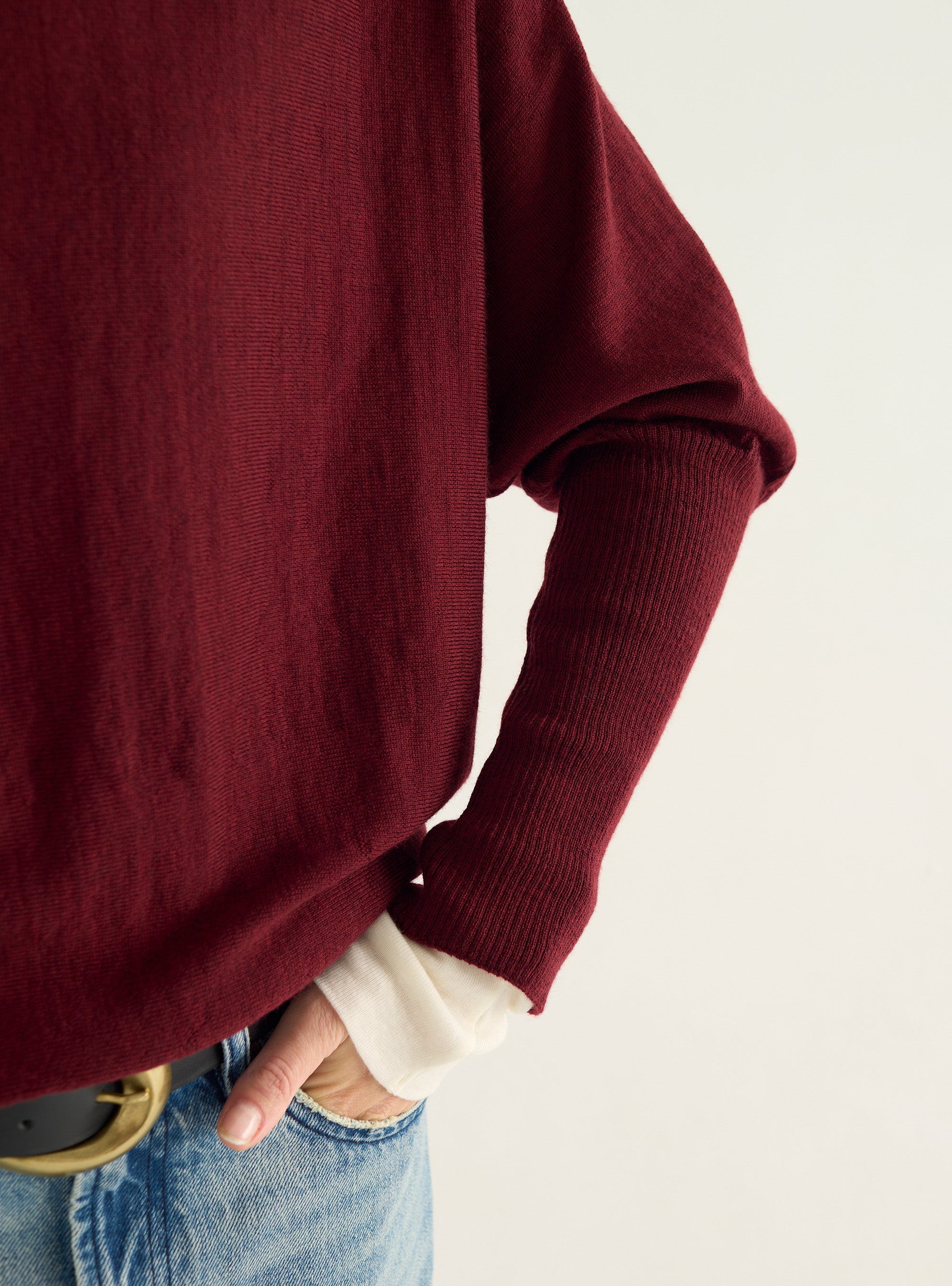Oversize-Pullover mit drapiertem Kragen