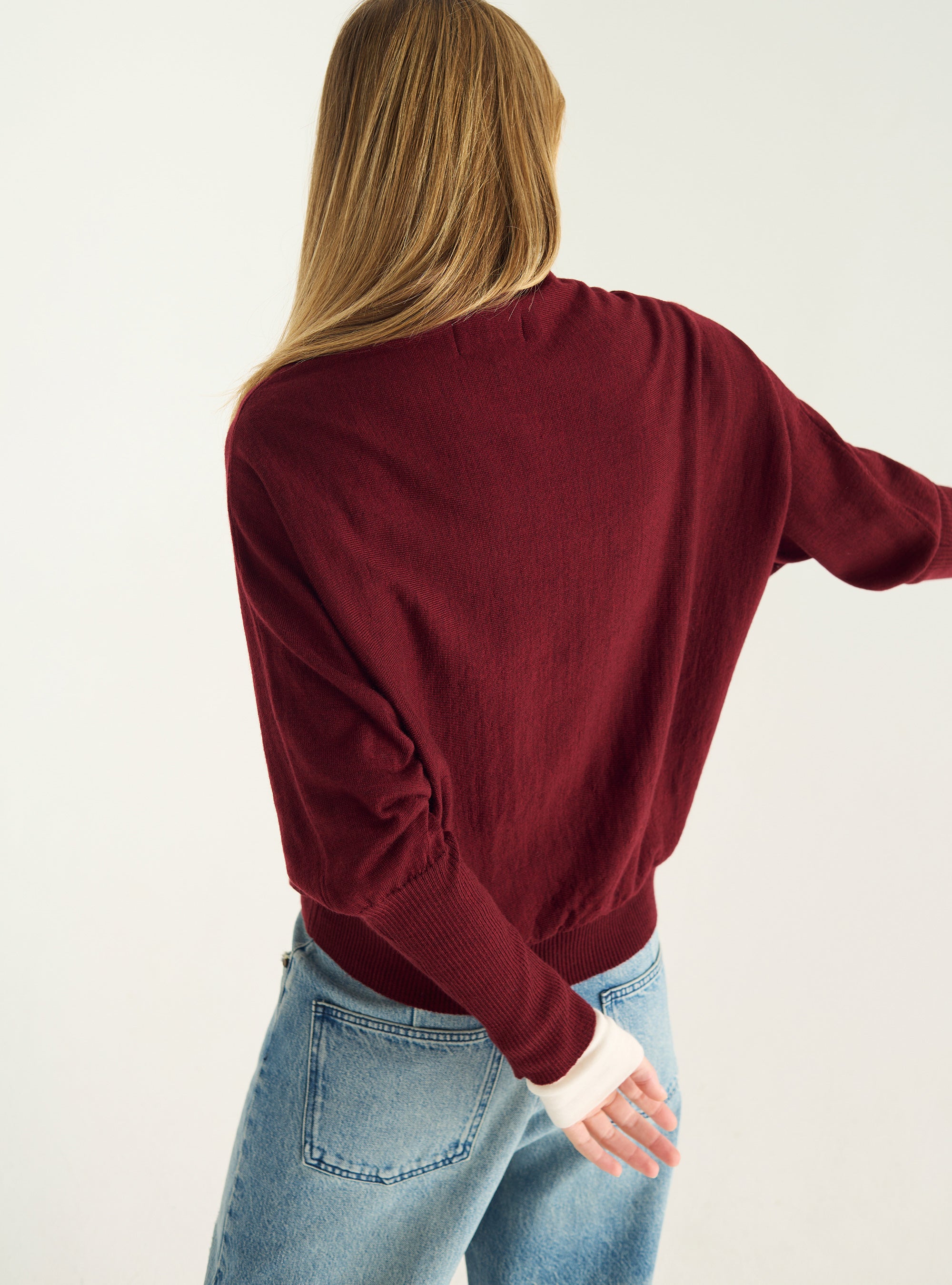 Oversize-Pullover mit drapiertem Kragen