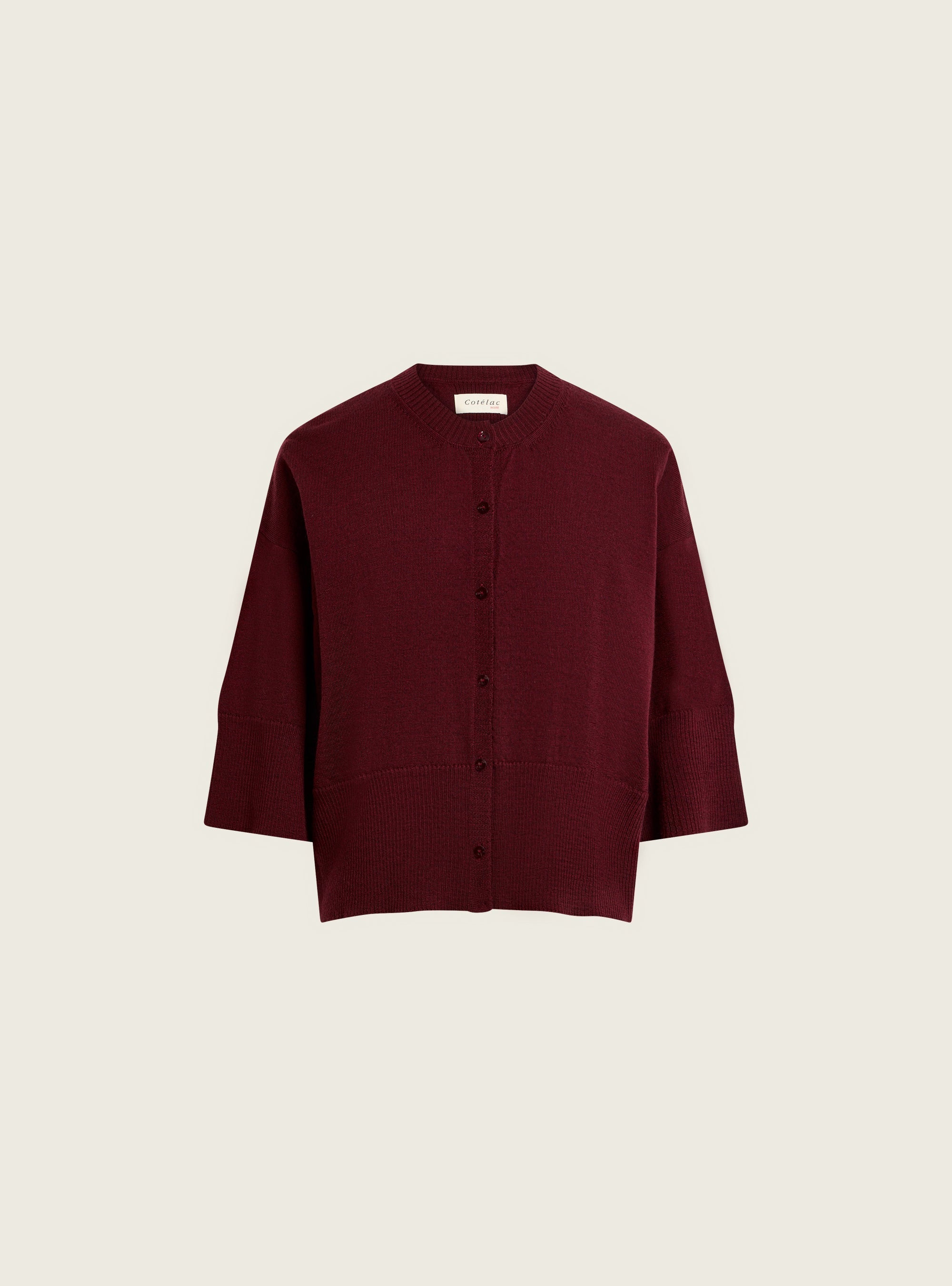 Cardigan T-shirt à manches courtes acoté