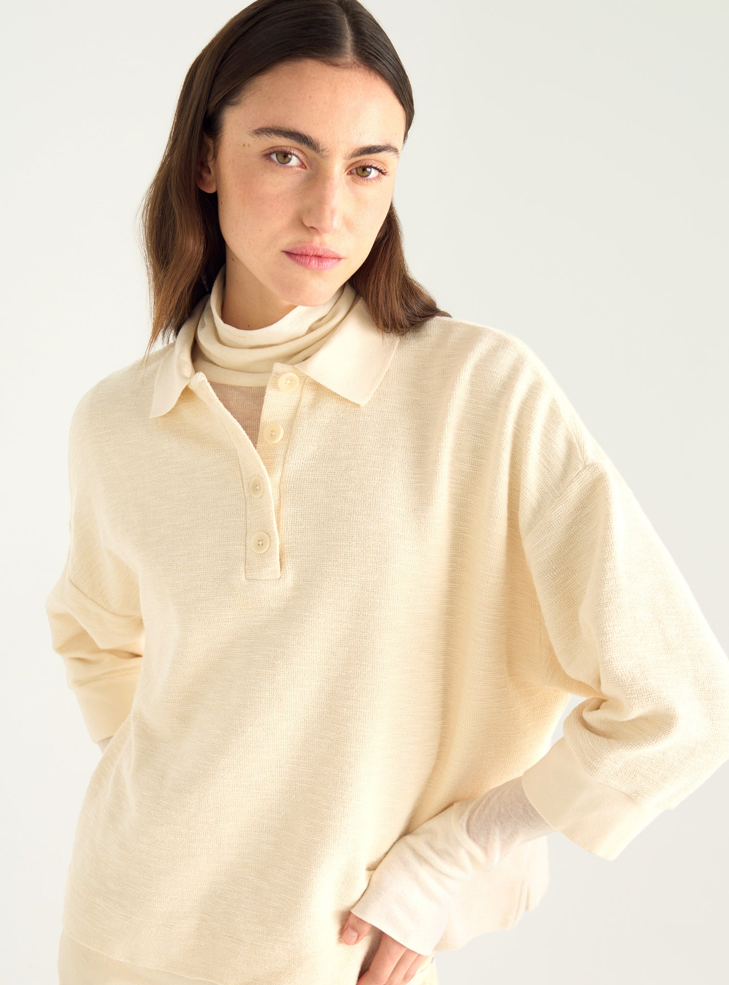 Oversized flame polo shirt