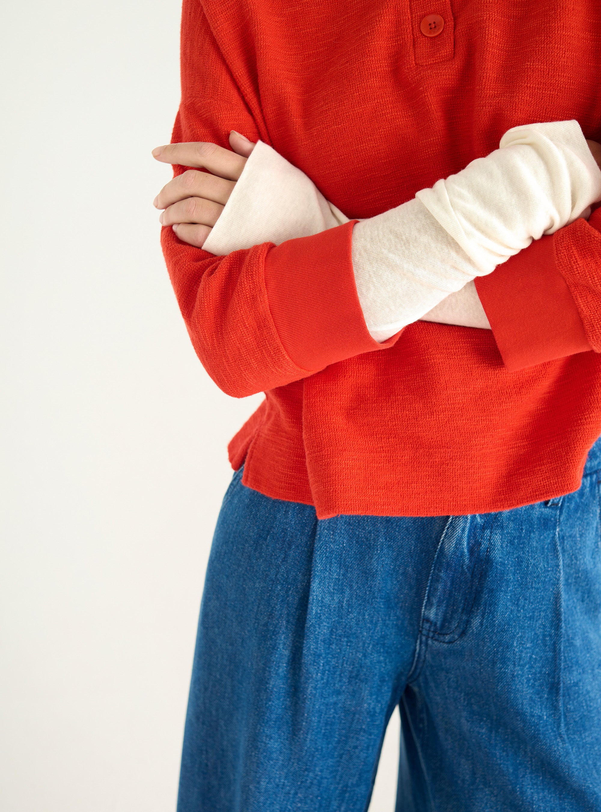 Übergroßes Poloshirt mit Flammen