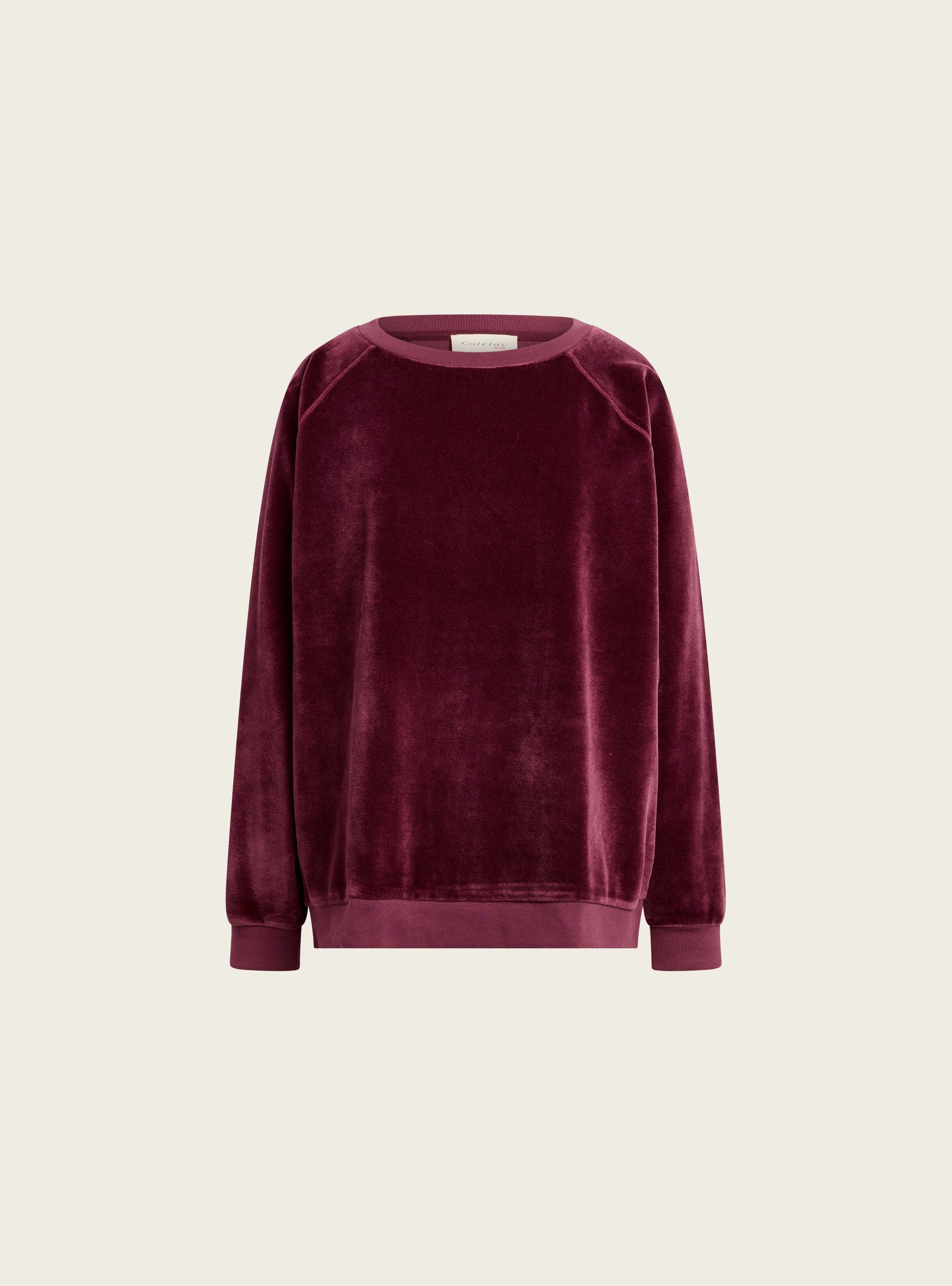 Sweat en velours de coton acoté
