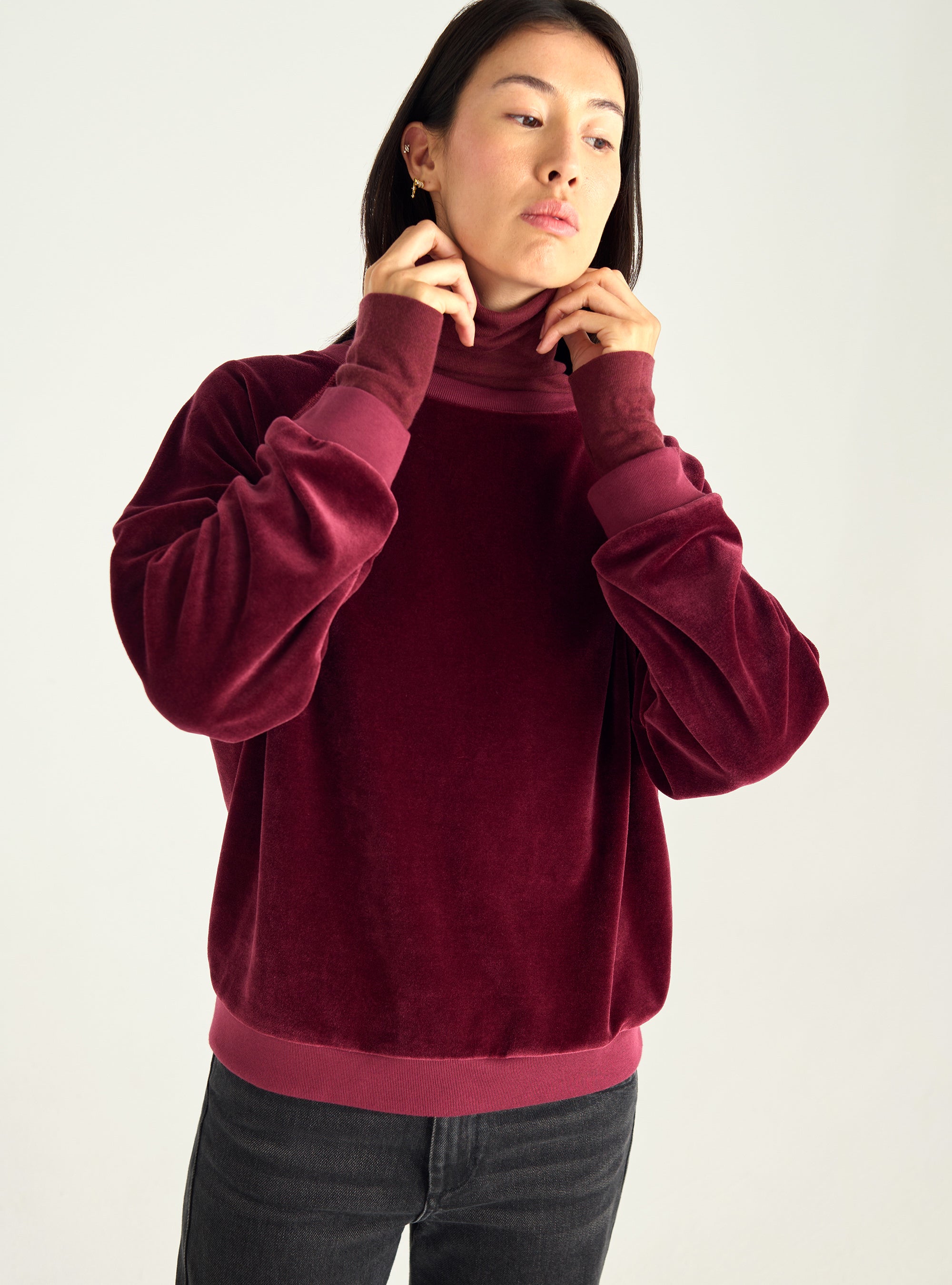 Sweatshirt aus Baumwollsamt