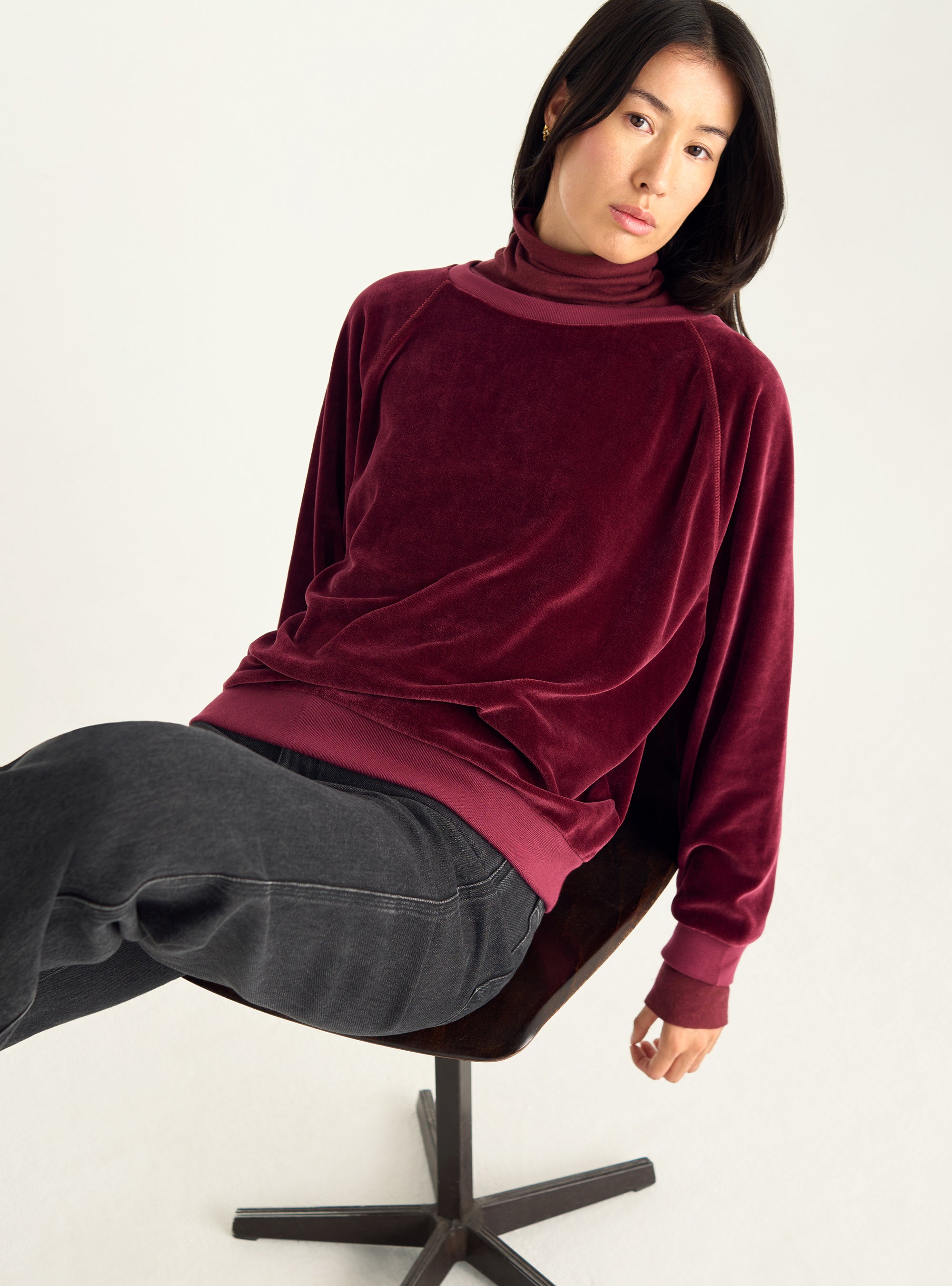 Sweatshirt aus Baumwollsamt
