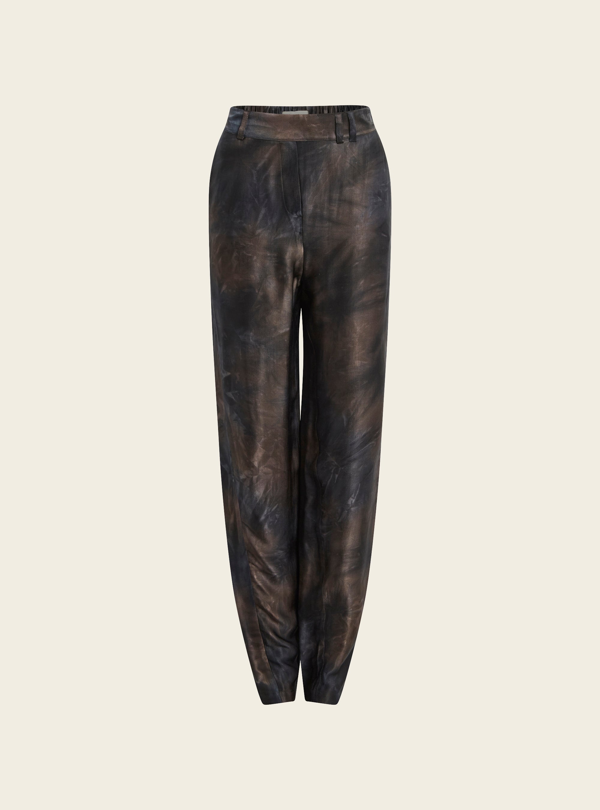 Pantalon fluide imprimé acoté