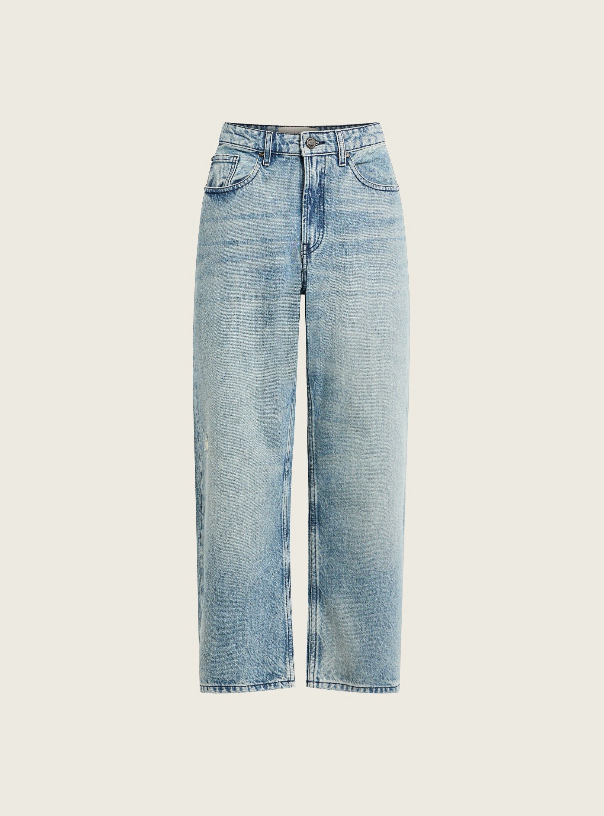 Jean denim droit acoté