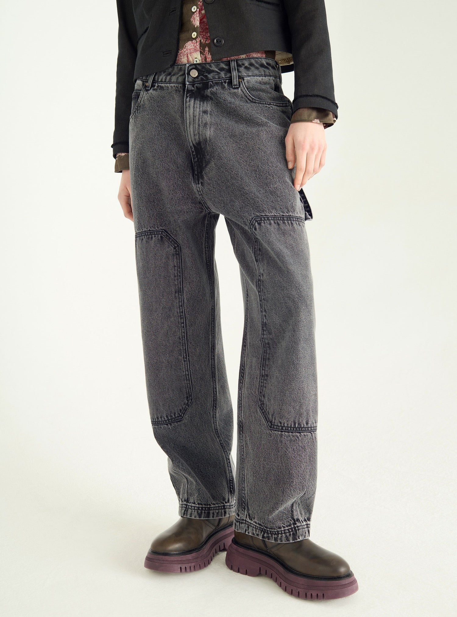 Jean charpentier 100 % coton acoté