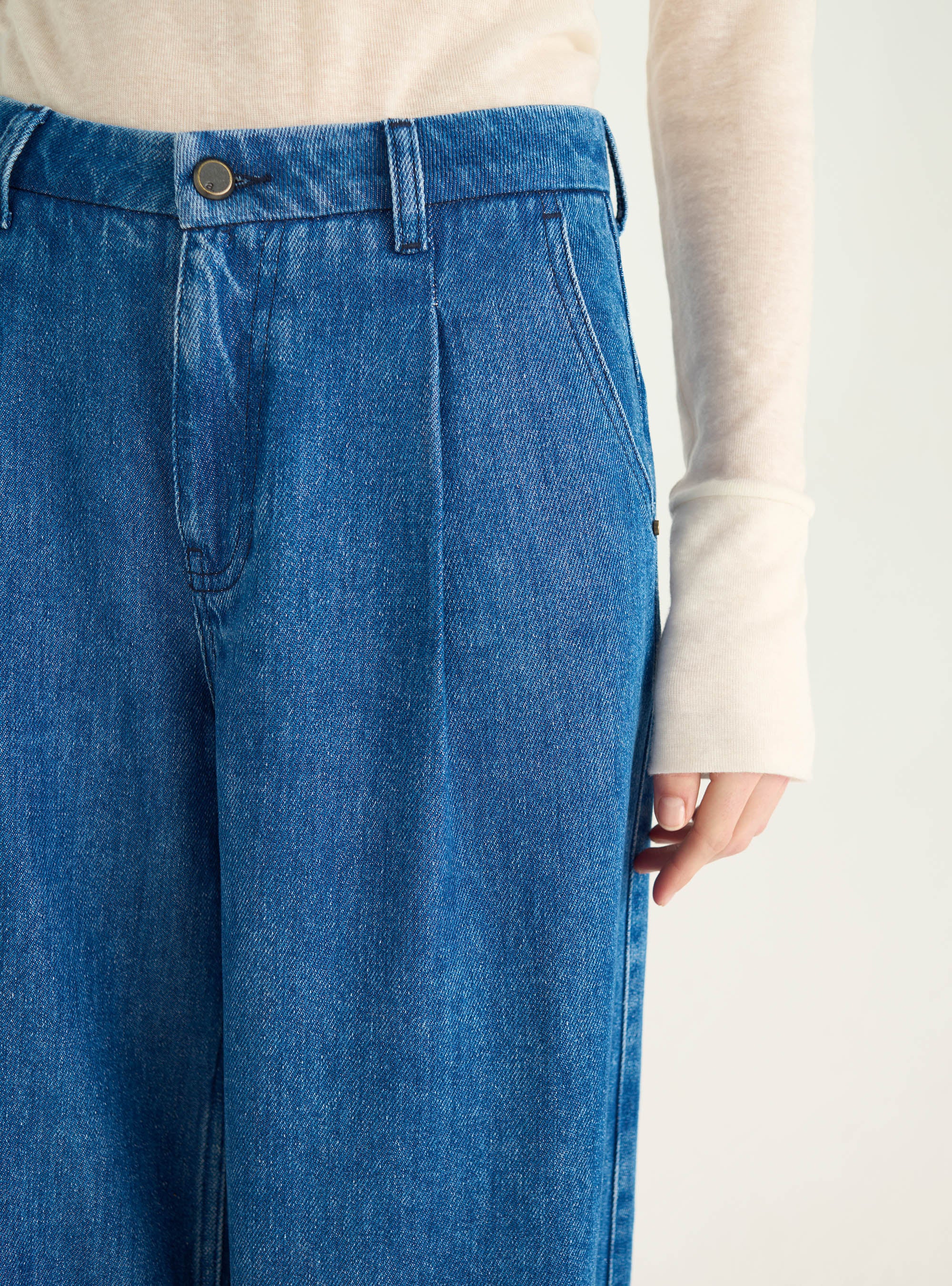 High-Waist-Jeans mit lockerer Passform aus Lyocell-Denim