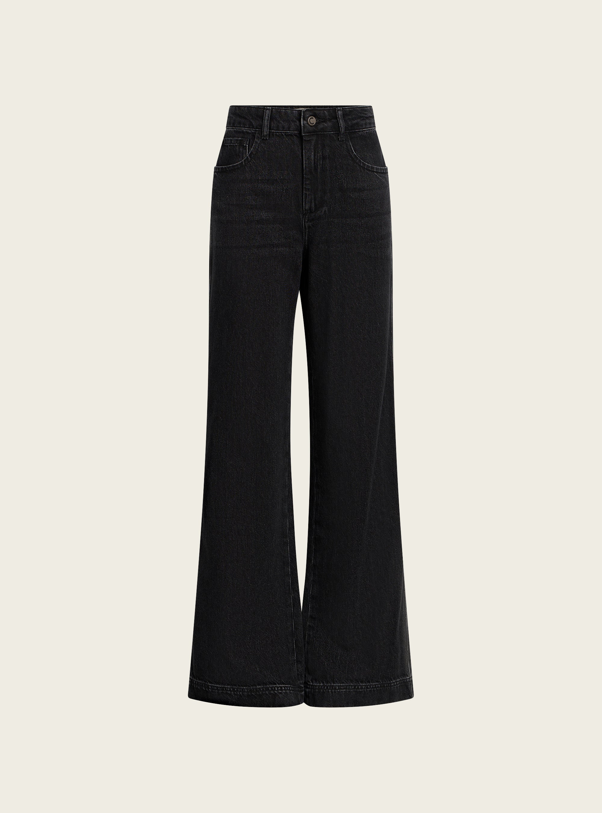 Jean bootcut taille haute acoté