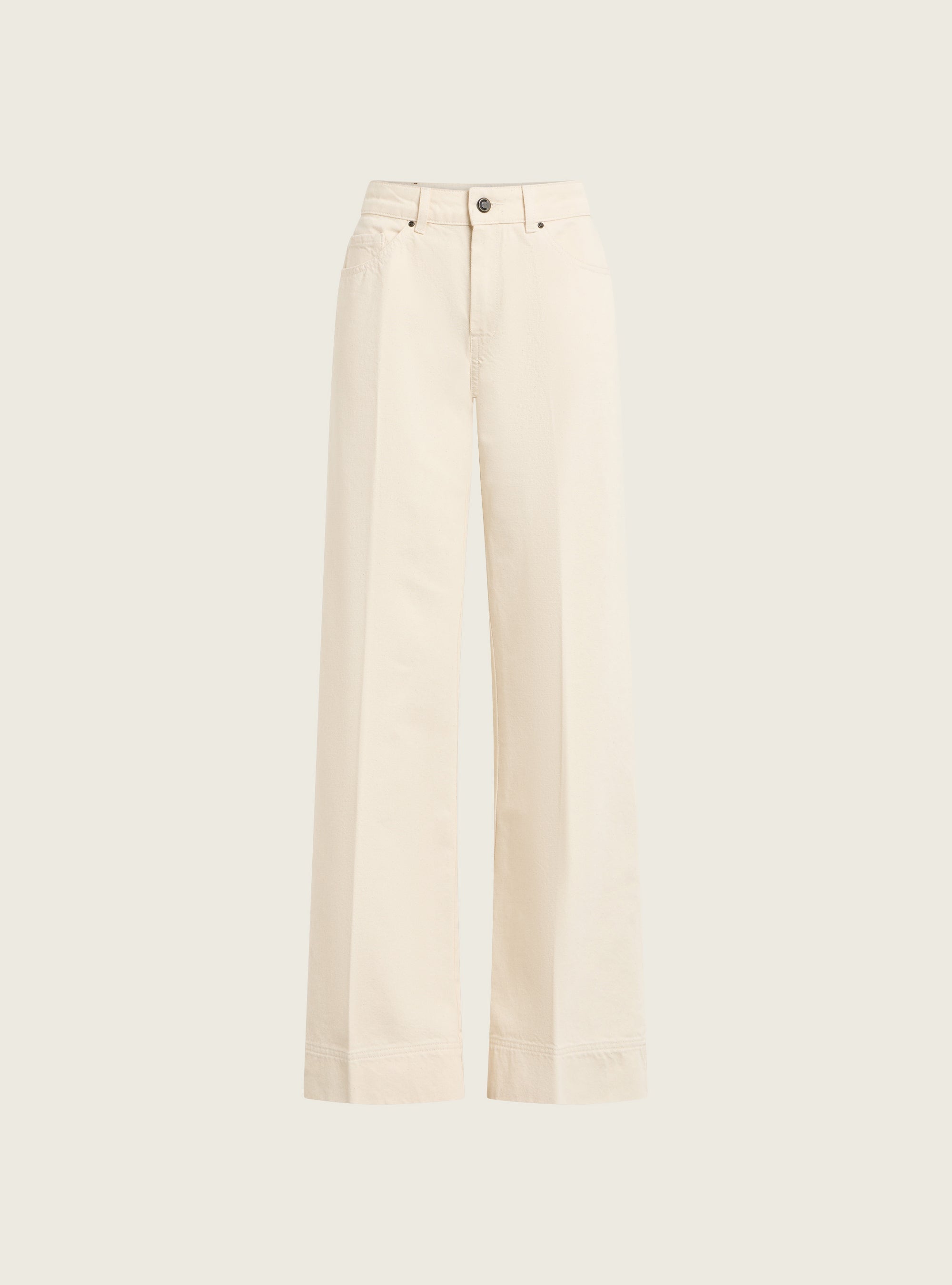 Jean flare taille haute acoté