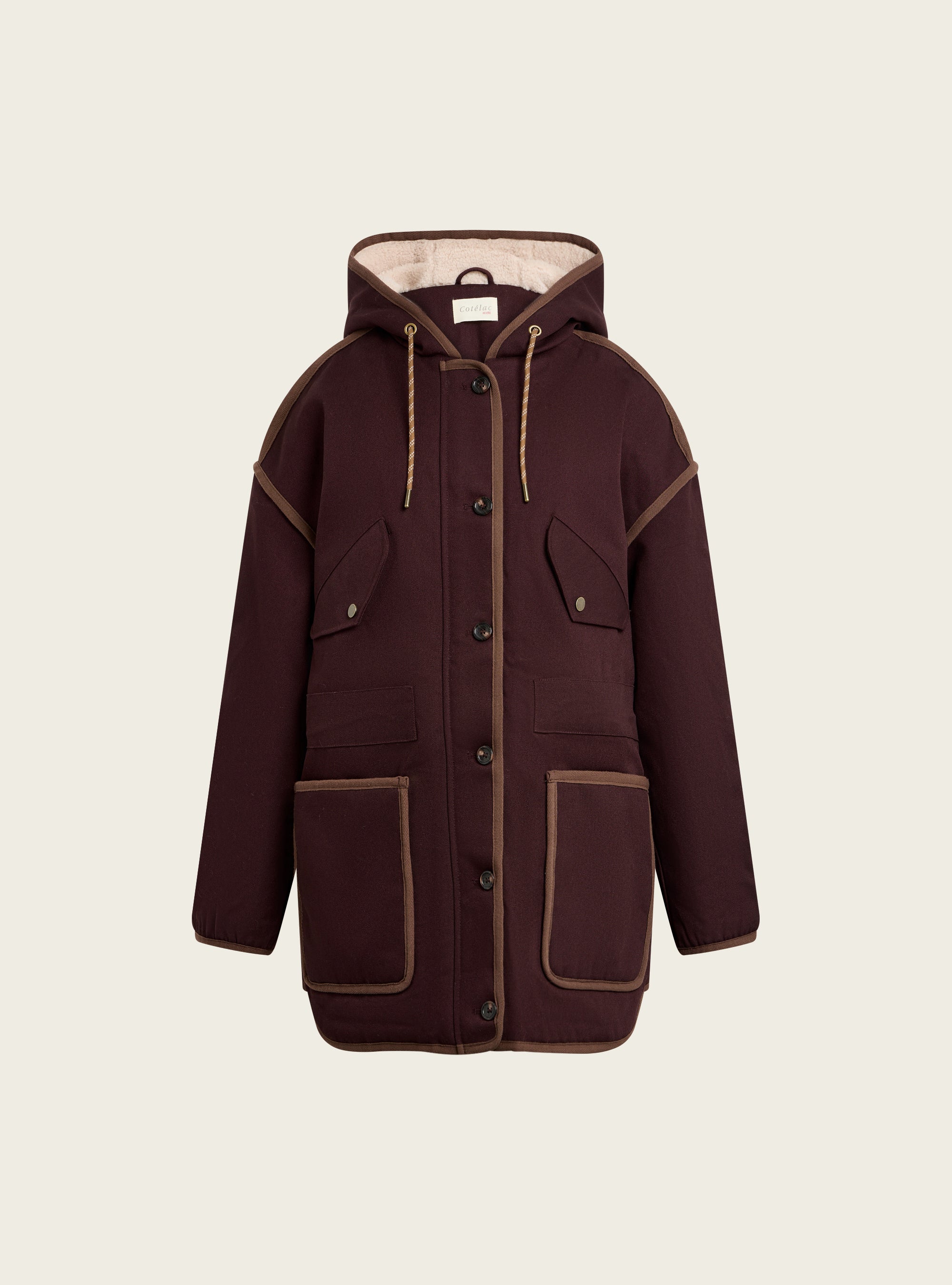 Parka en toile de coton acoté