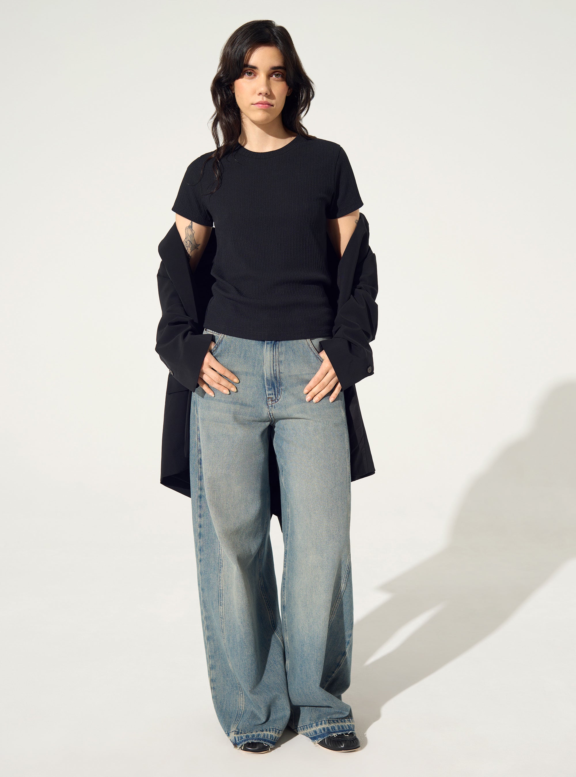 black cotton T-shirt