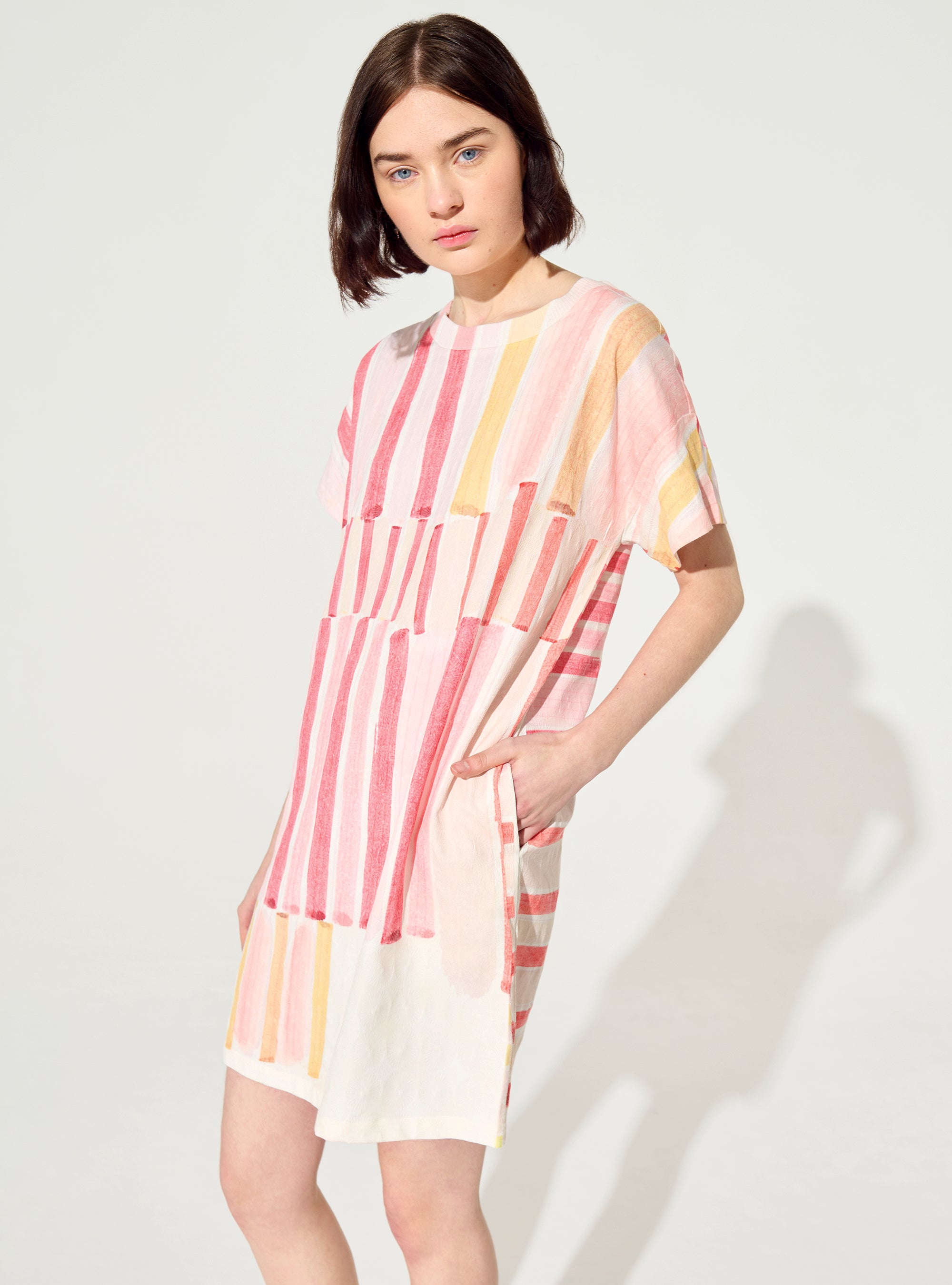 Pleated and stunning red dress