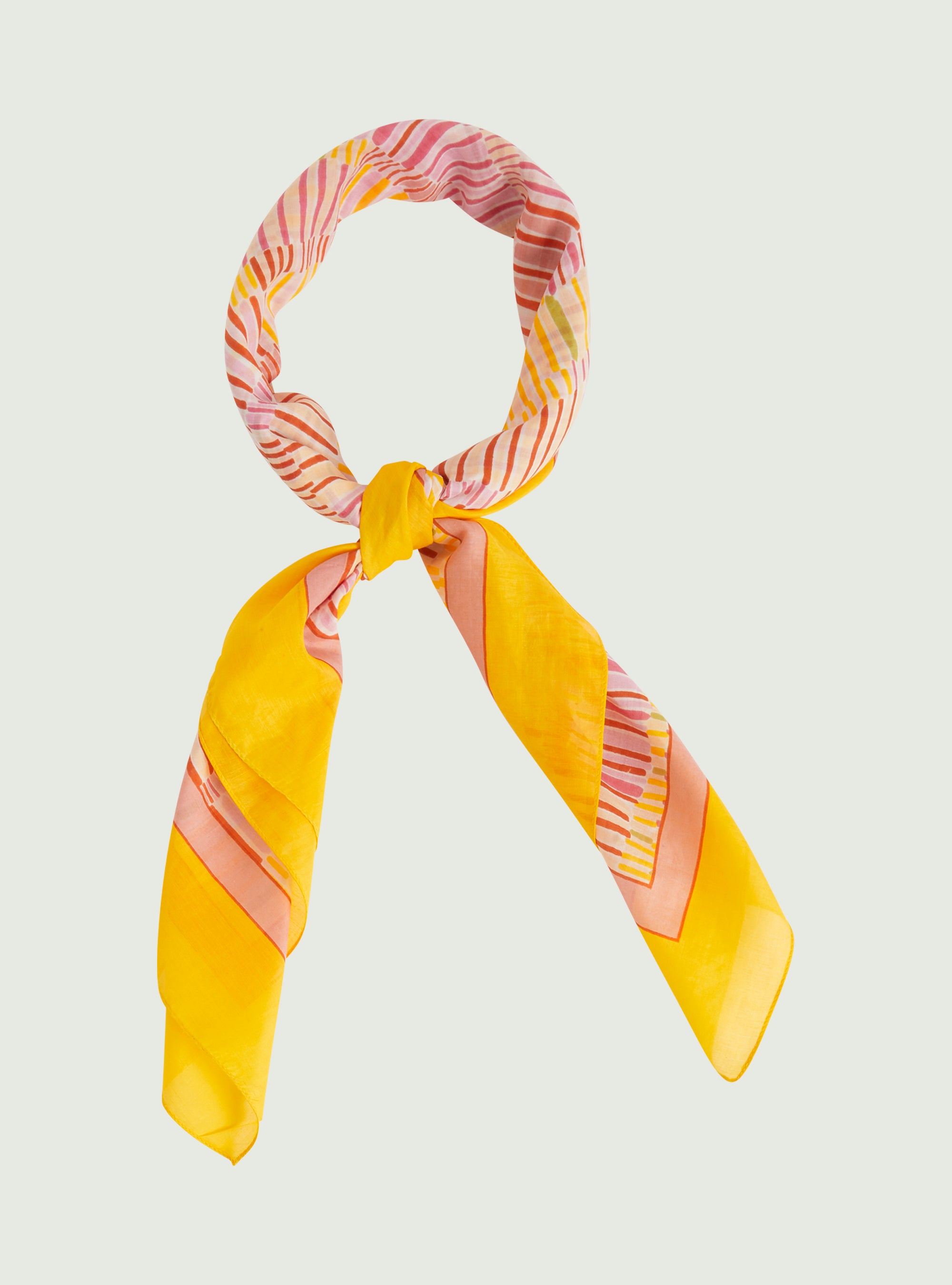 Roter bedruckter Schal aus Baumwolle und Seide