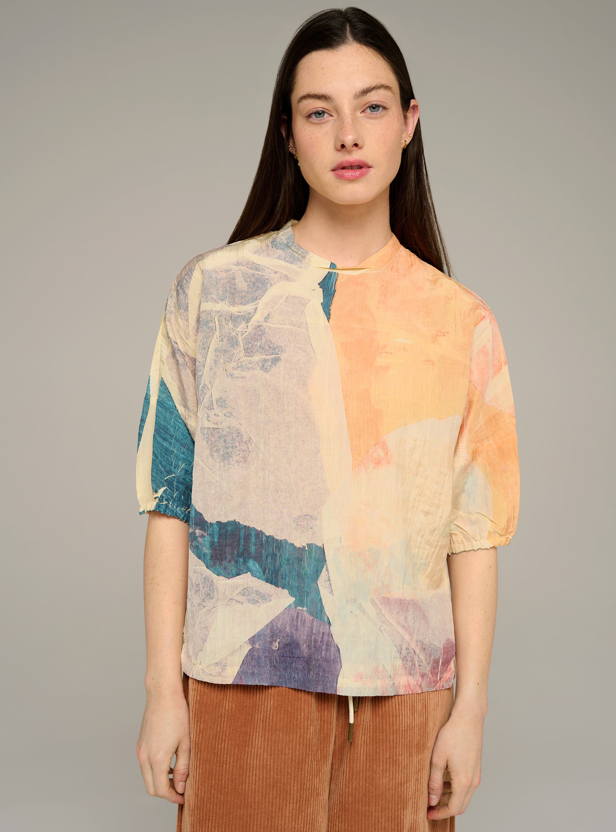 Cotélac acoté blouse manches 3/4 imprimée