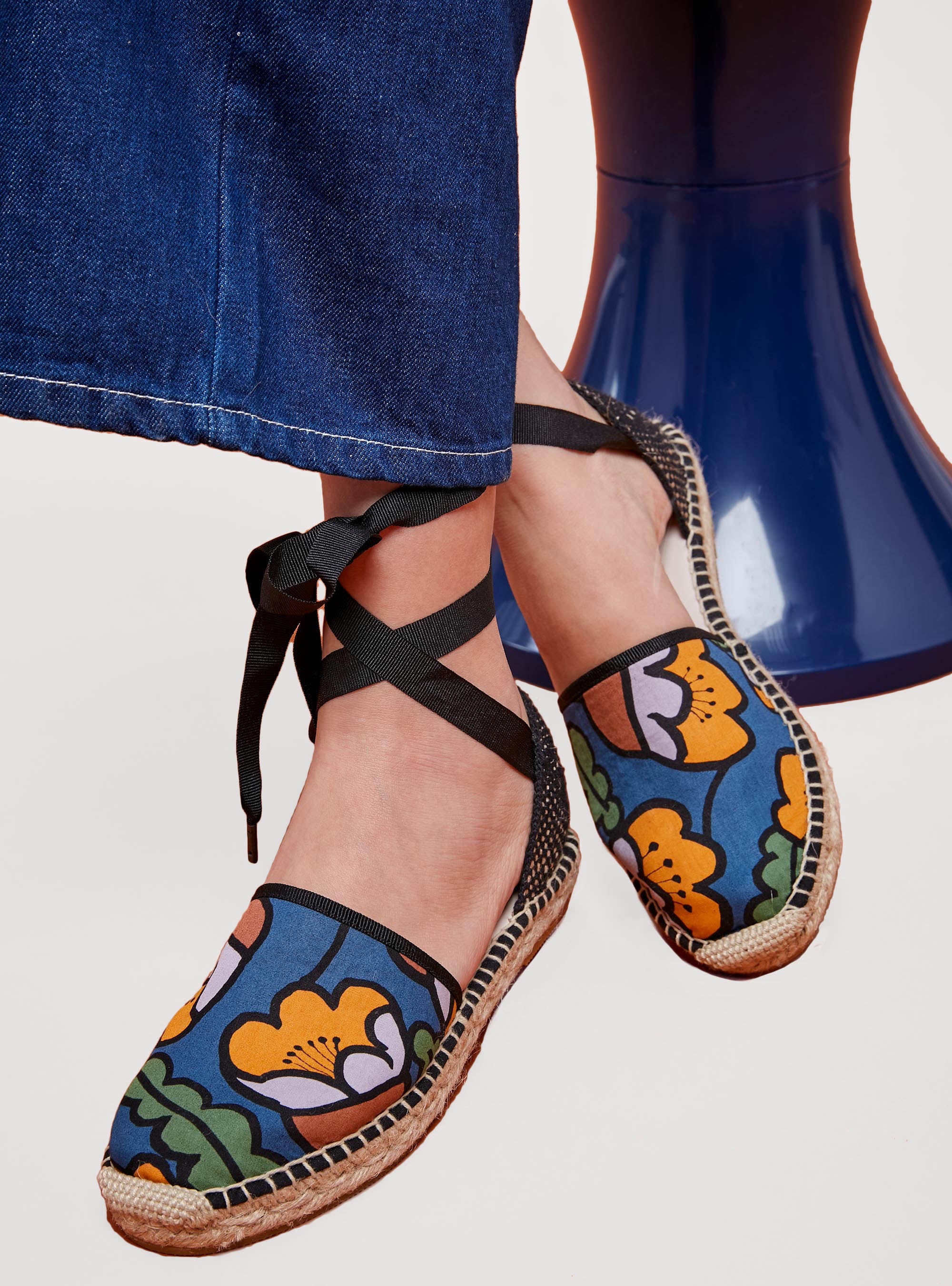 Flat Espadrilles In Printed Fabric