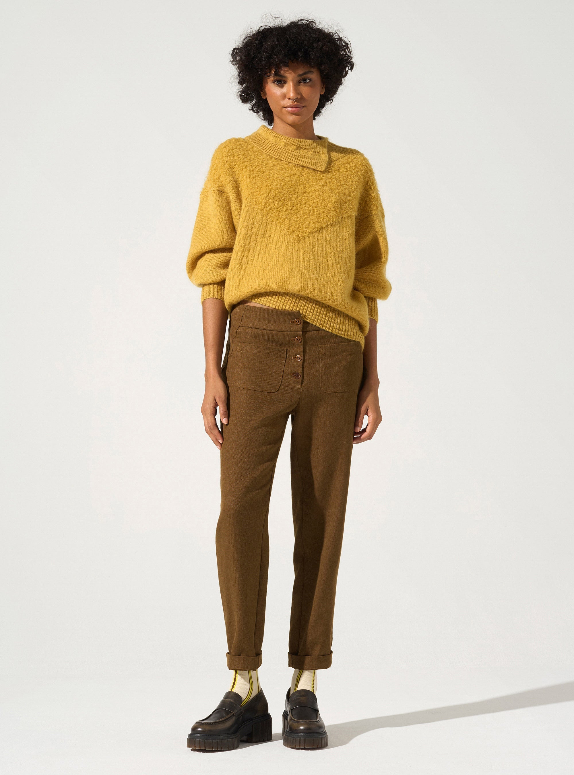 High neck sweater