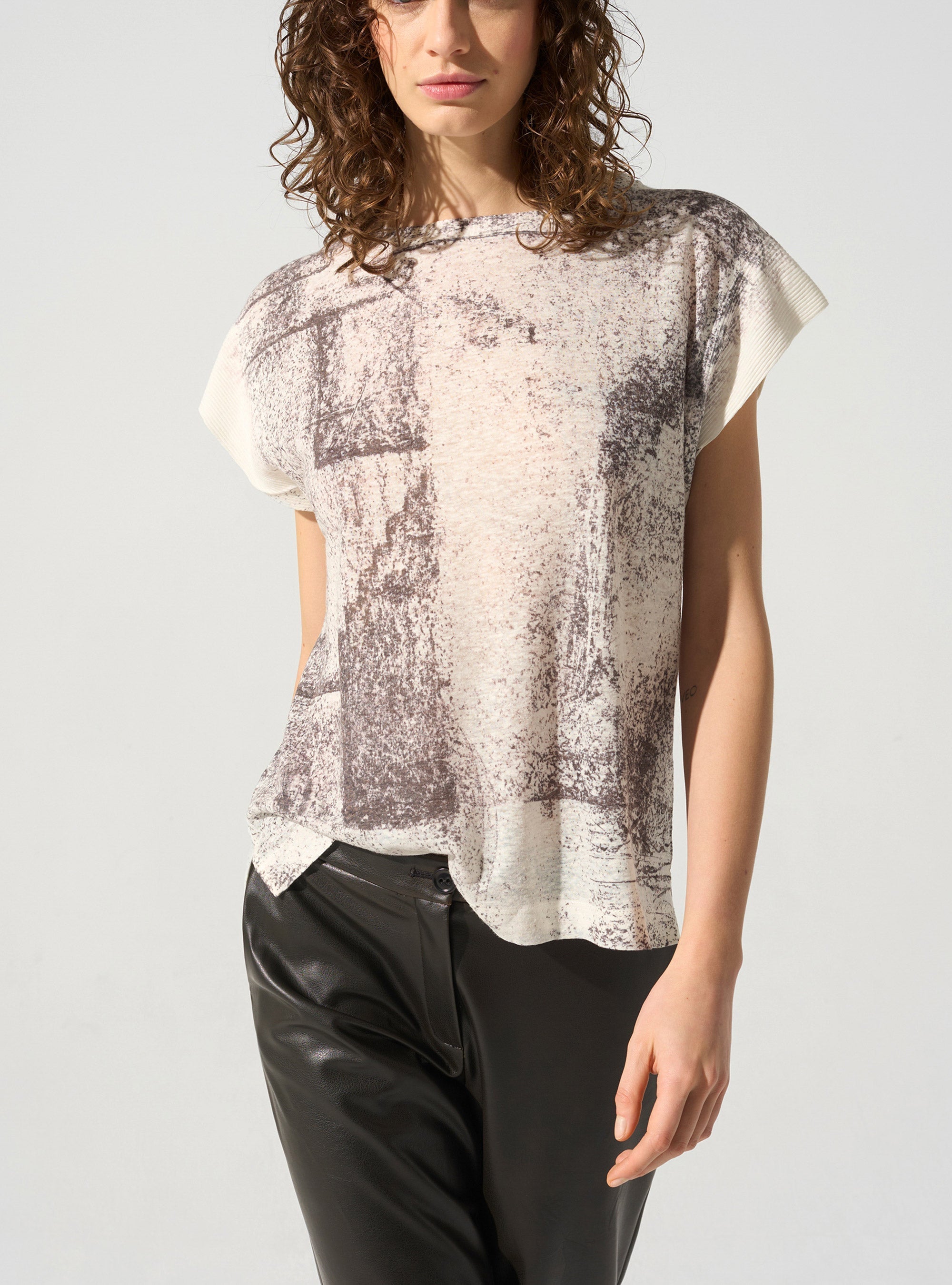 T-shirt manches plissées Cotélac
