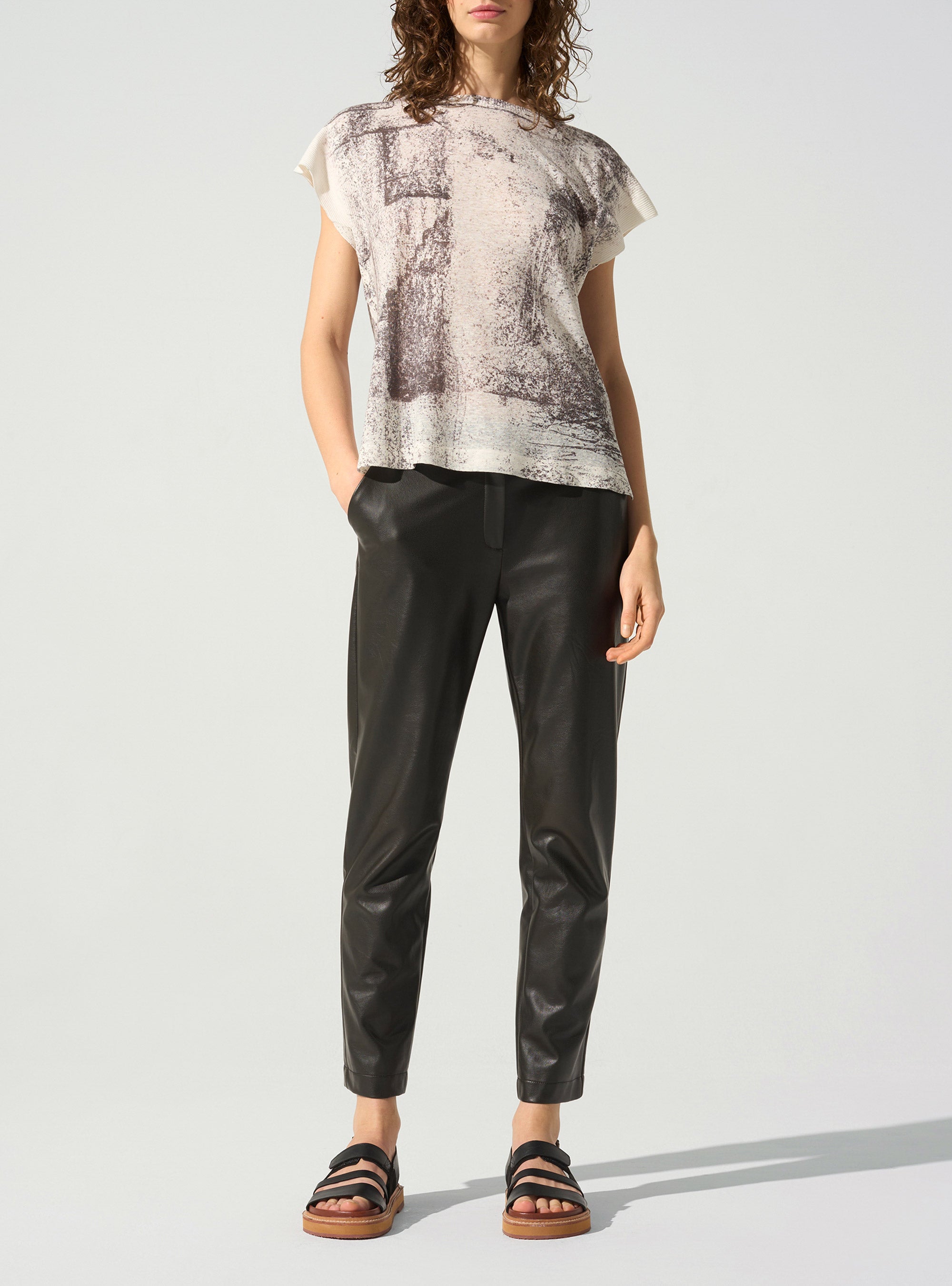 T-shirt manches plissées Cotélac