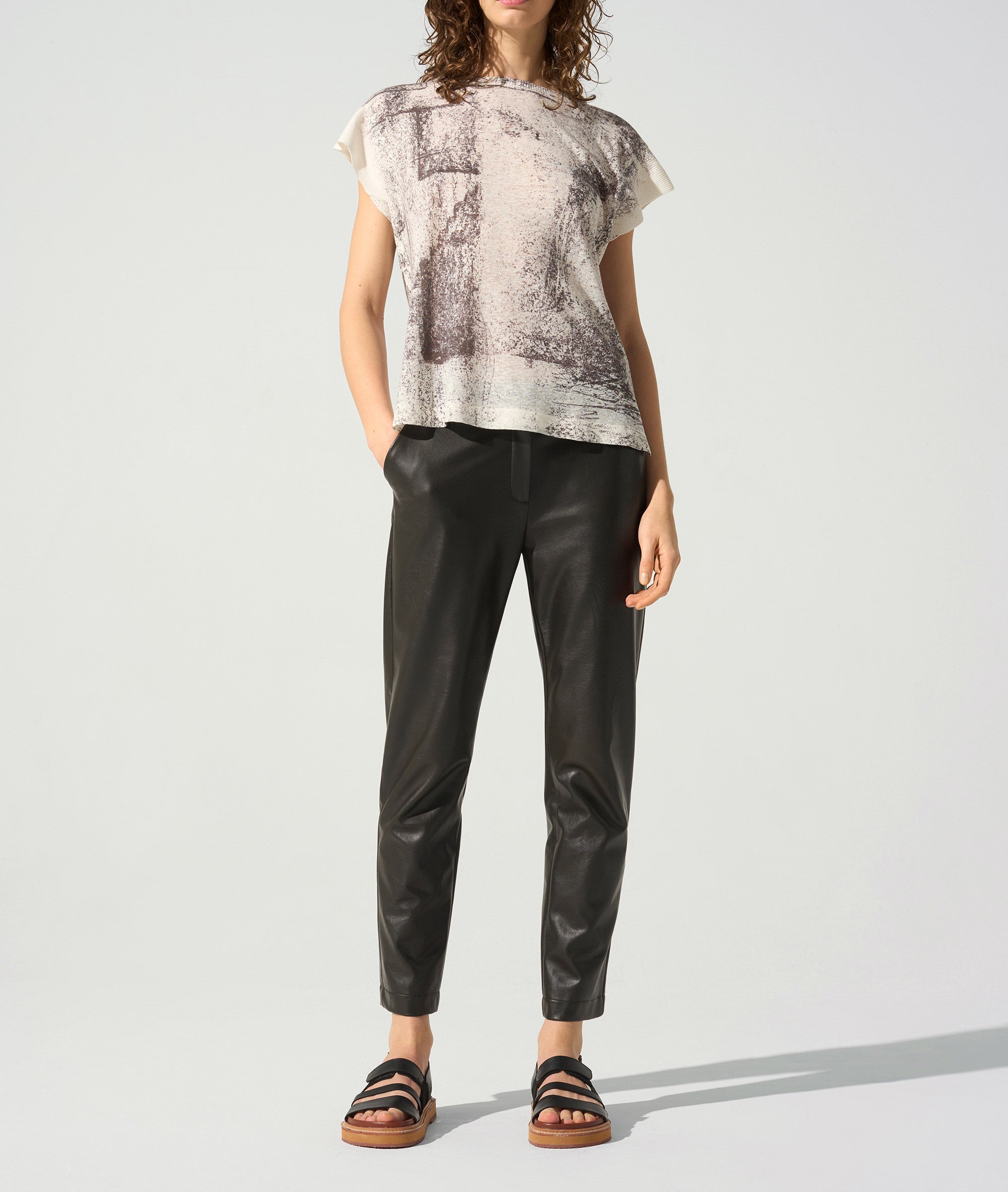 T-shirt manches plissées Cotélac