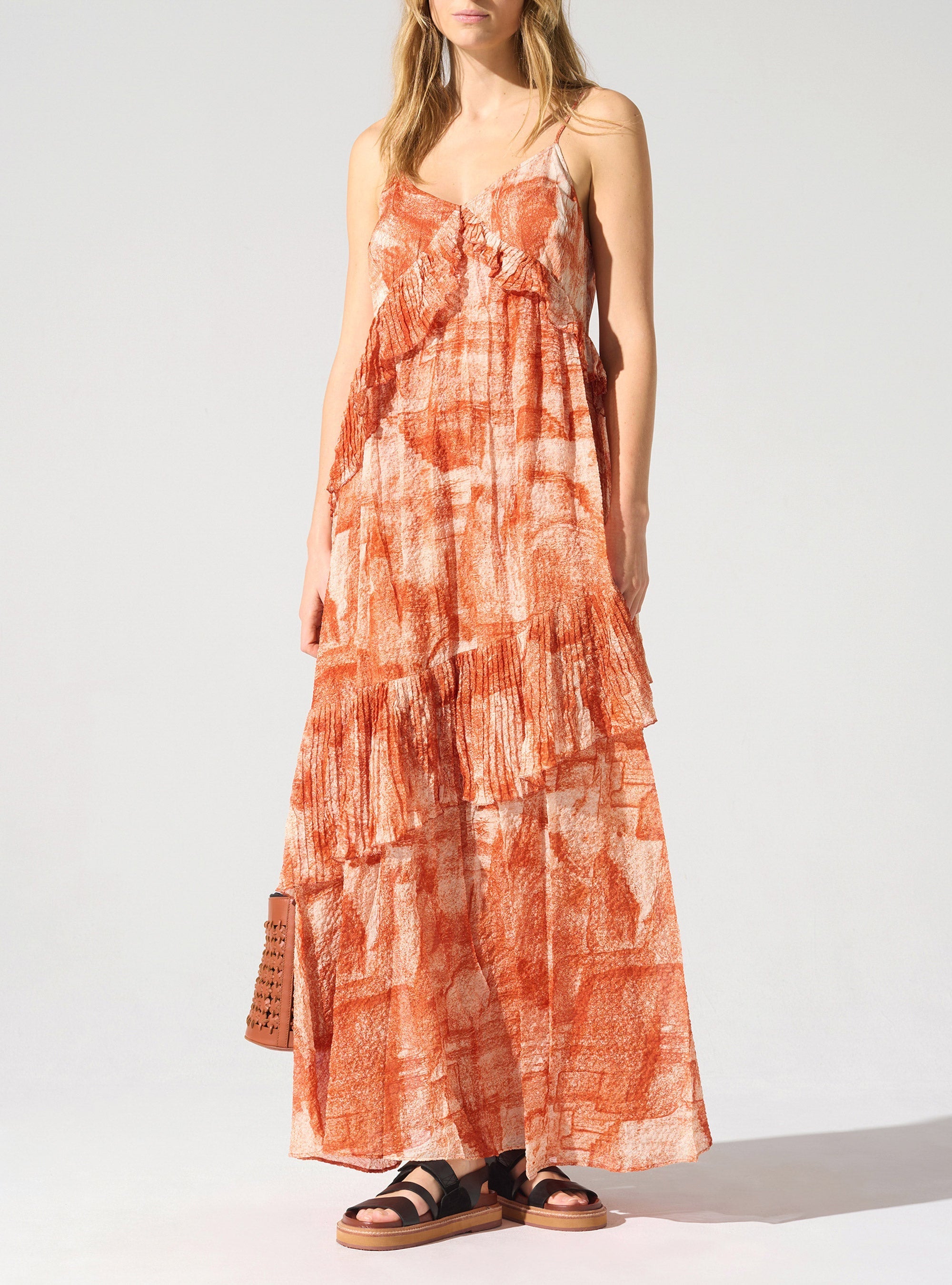 Robe longue fines bretelles Cotélac
