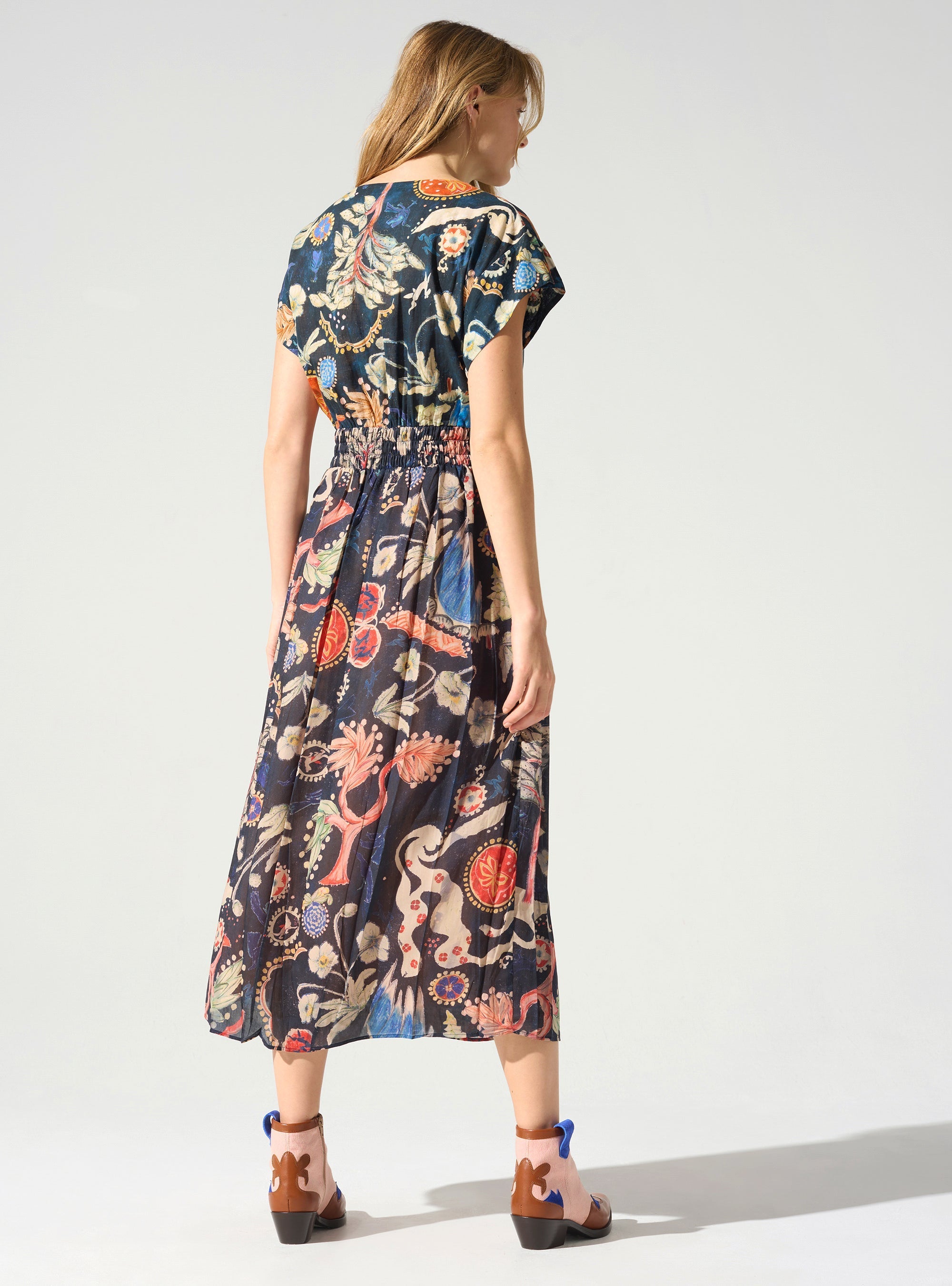 Robe longue smockée à la taille Cotélac