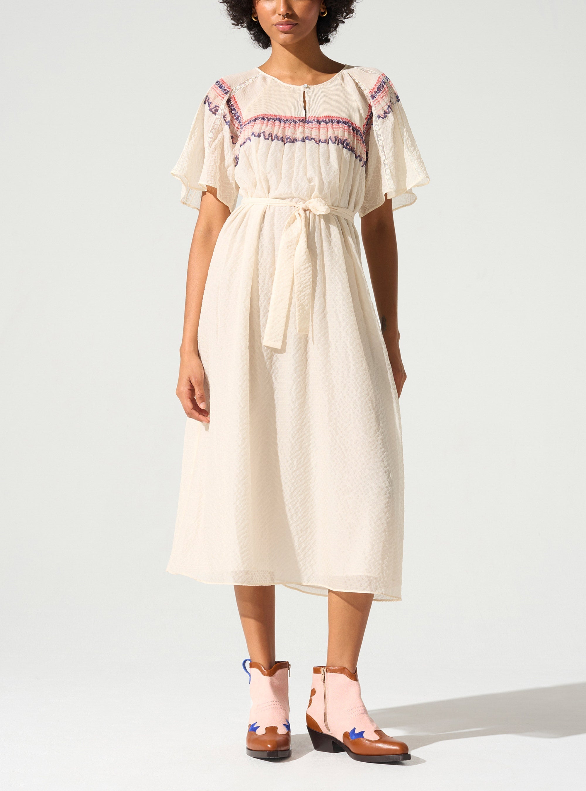 Robe manches courtes esprit papillons Cotélac