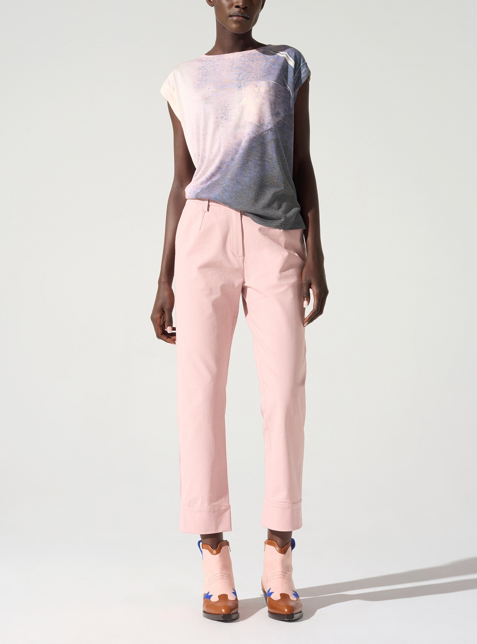 Pantalon Capri avec ceinture passant Cotélac