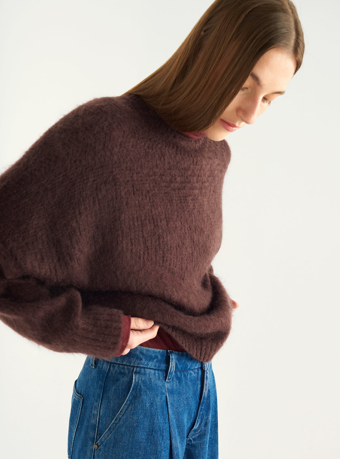Pull en mohair brossé