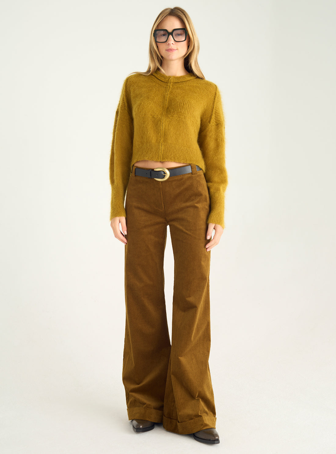 Kurzer Mohair-Cardigan mit Reißverschluss