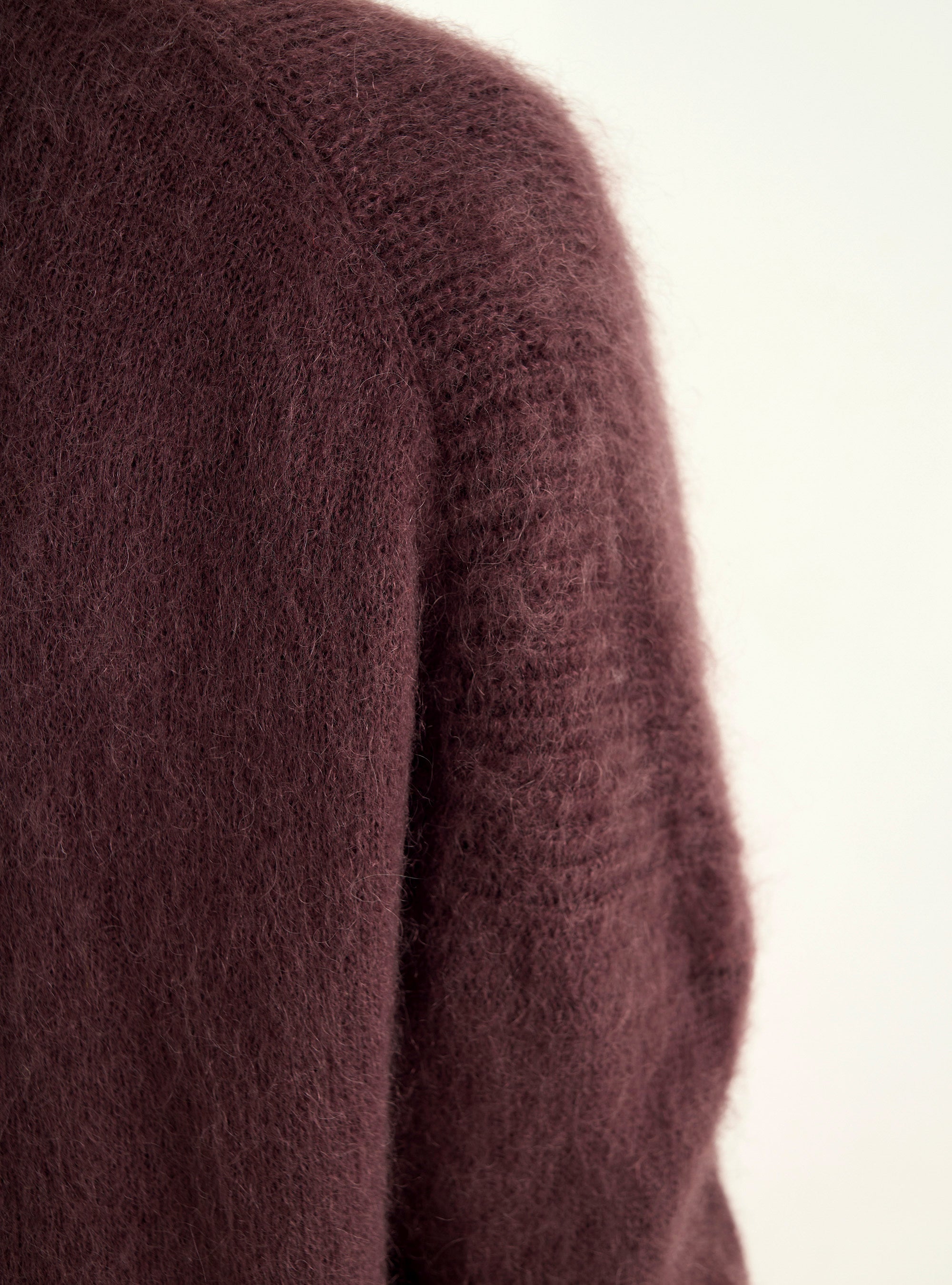 Long brushed mohair cardigan