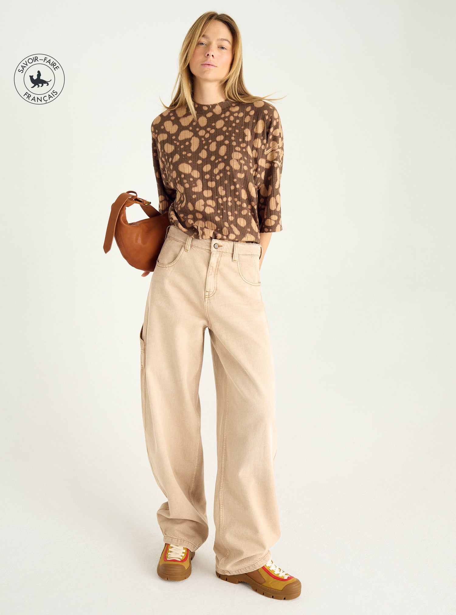 T-Shirt aus plissiertem Netzstoff