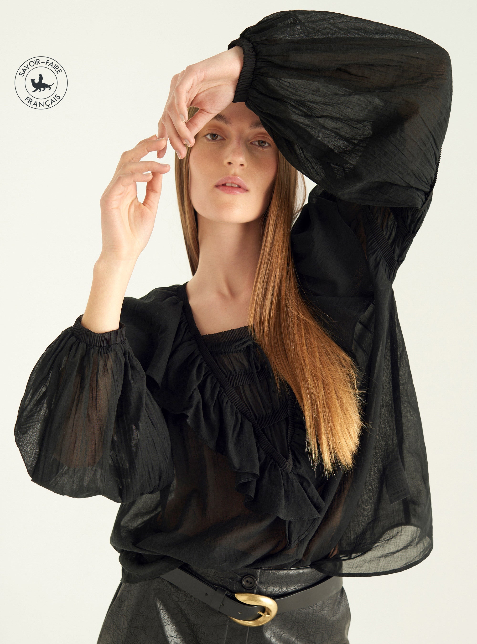 Blouse en voile plissé Cotélac