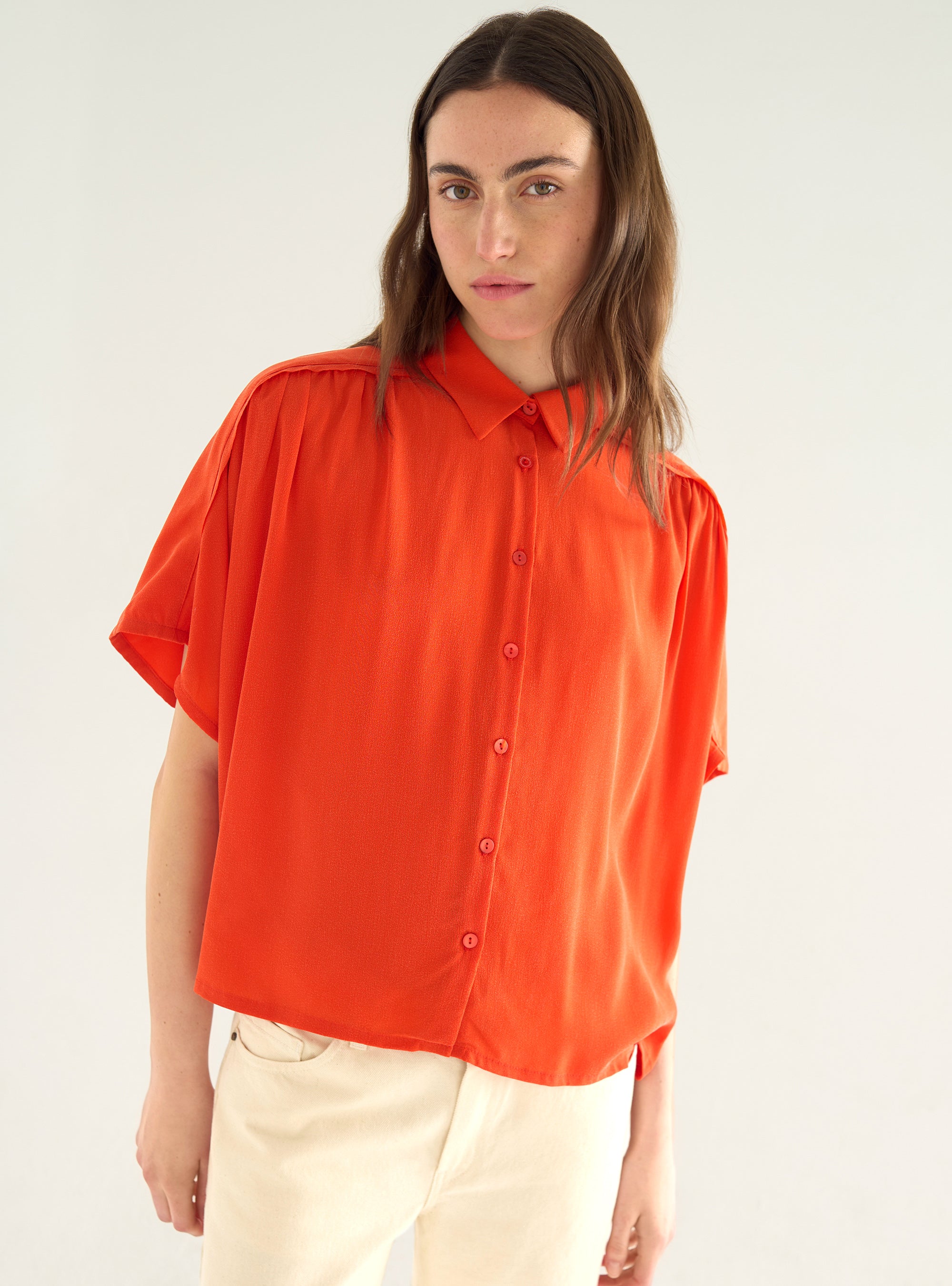 Chemise ample en cupro