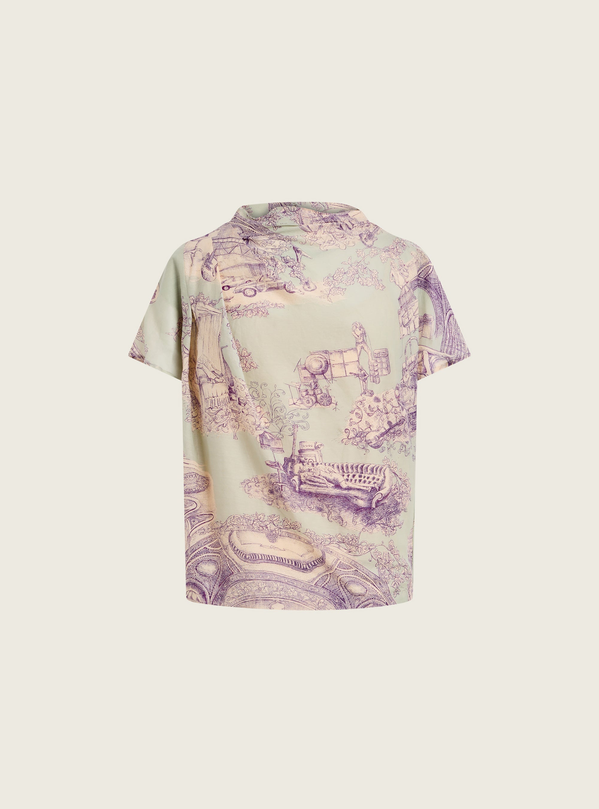 Blouse drapée en voile coton/soie Cotélac