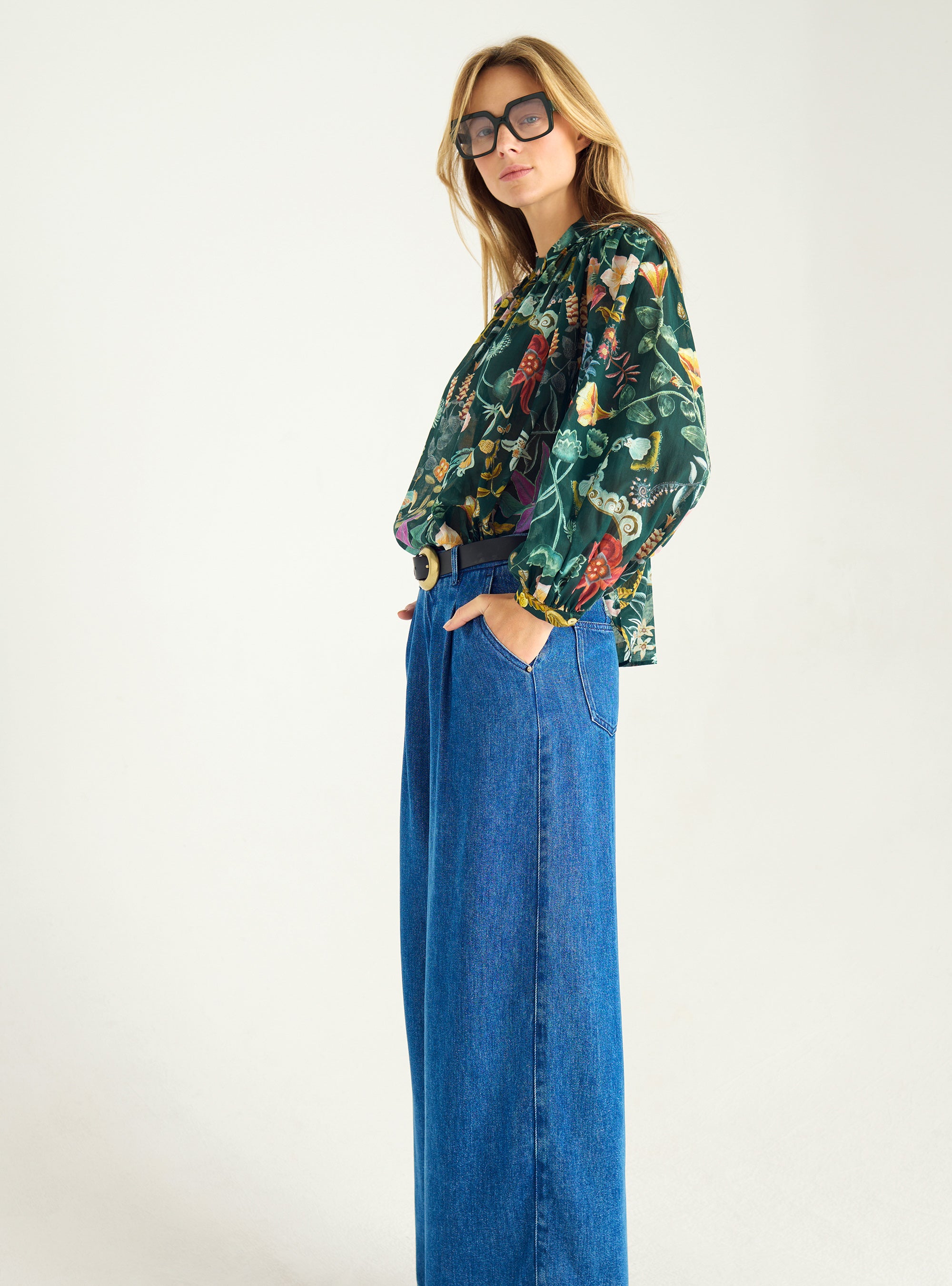 Chemise en voile de coton imprimé