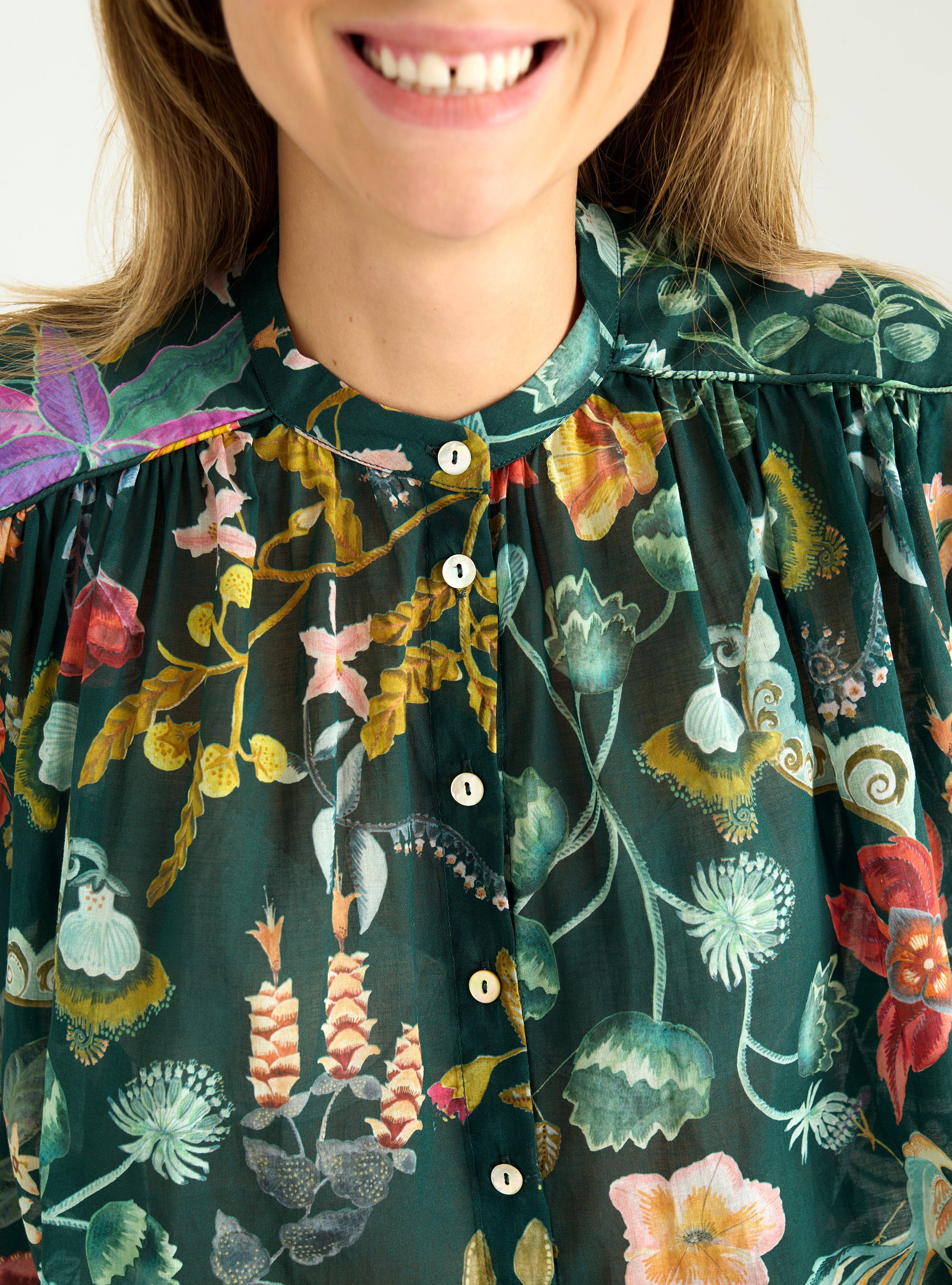 Chemise en voile de coton imprimé