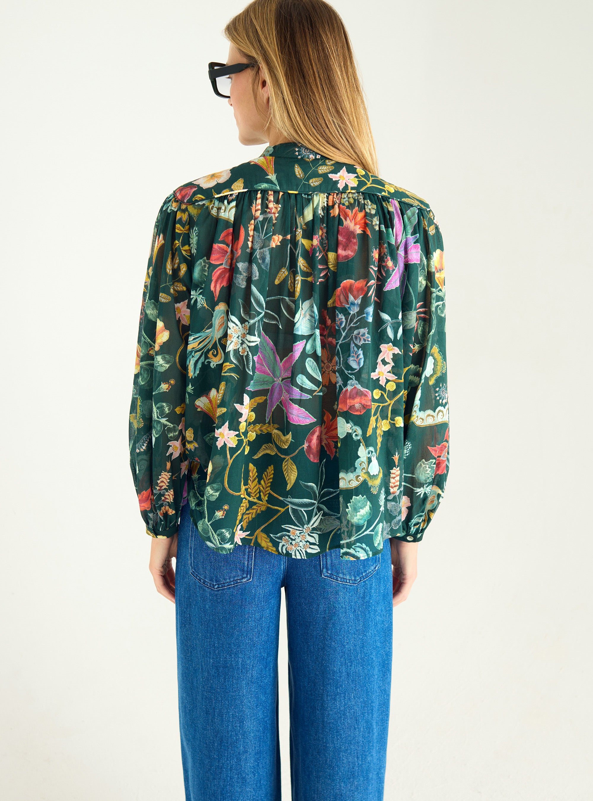 Chemise en voile de coton imprimé