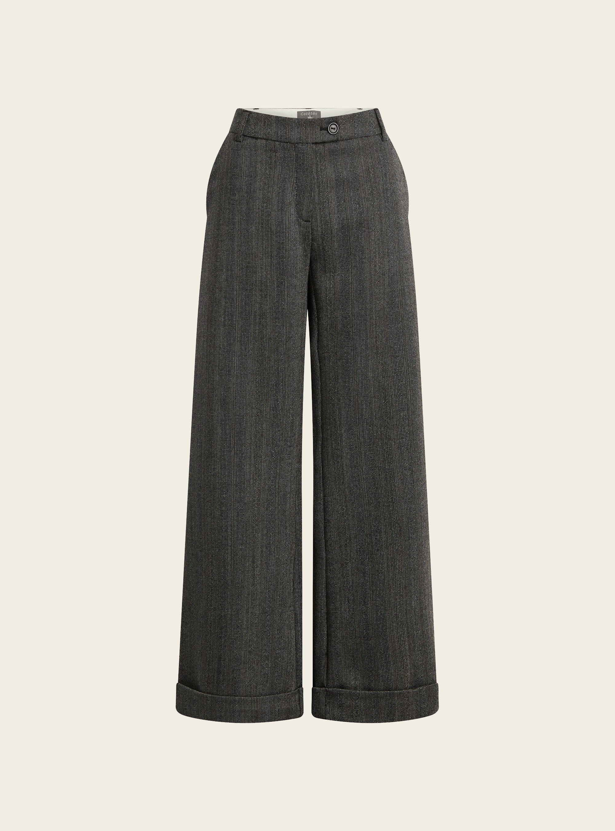Pantalon large en tweed texturé Cotélac