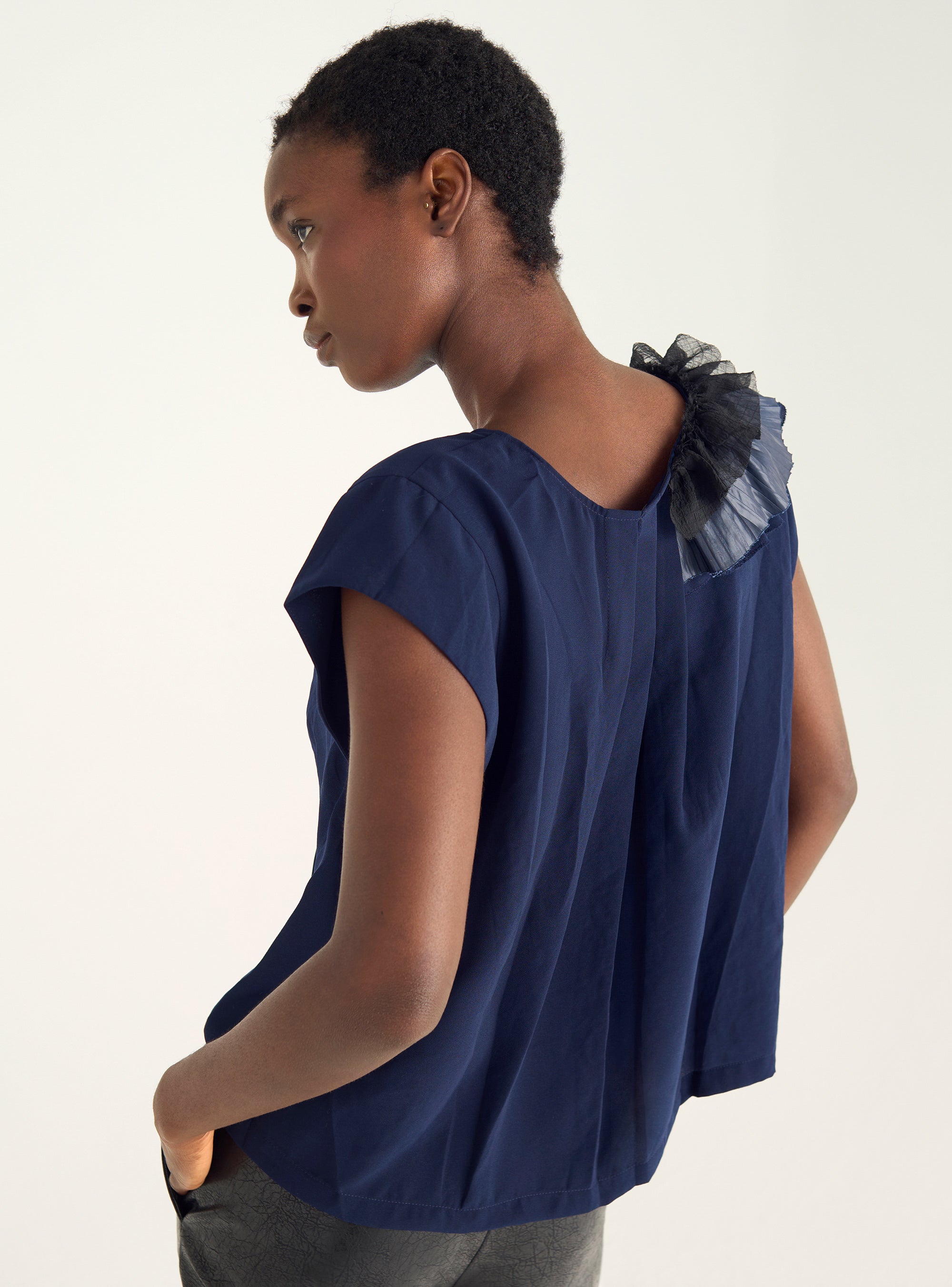 Blouse à volants plissés Cotélac