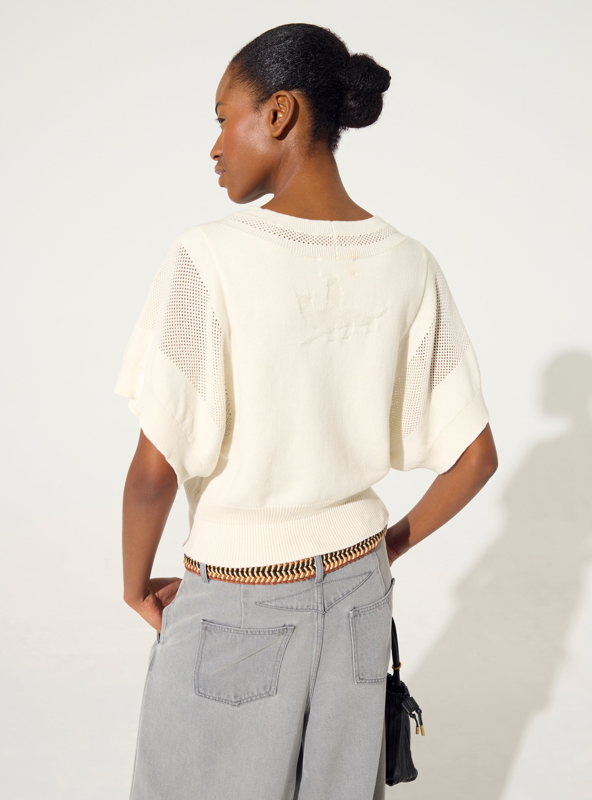 white cotton and cashmere sweater