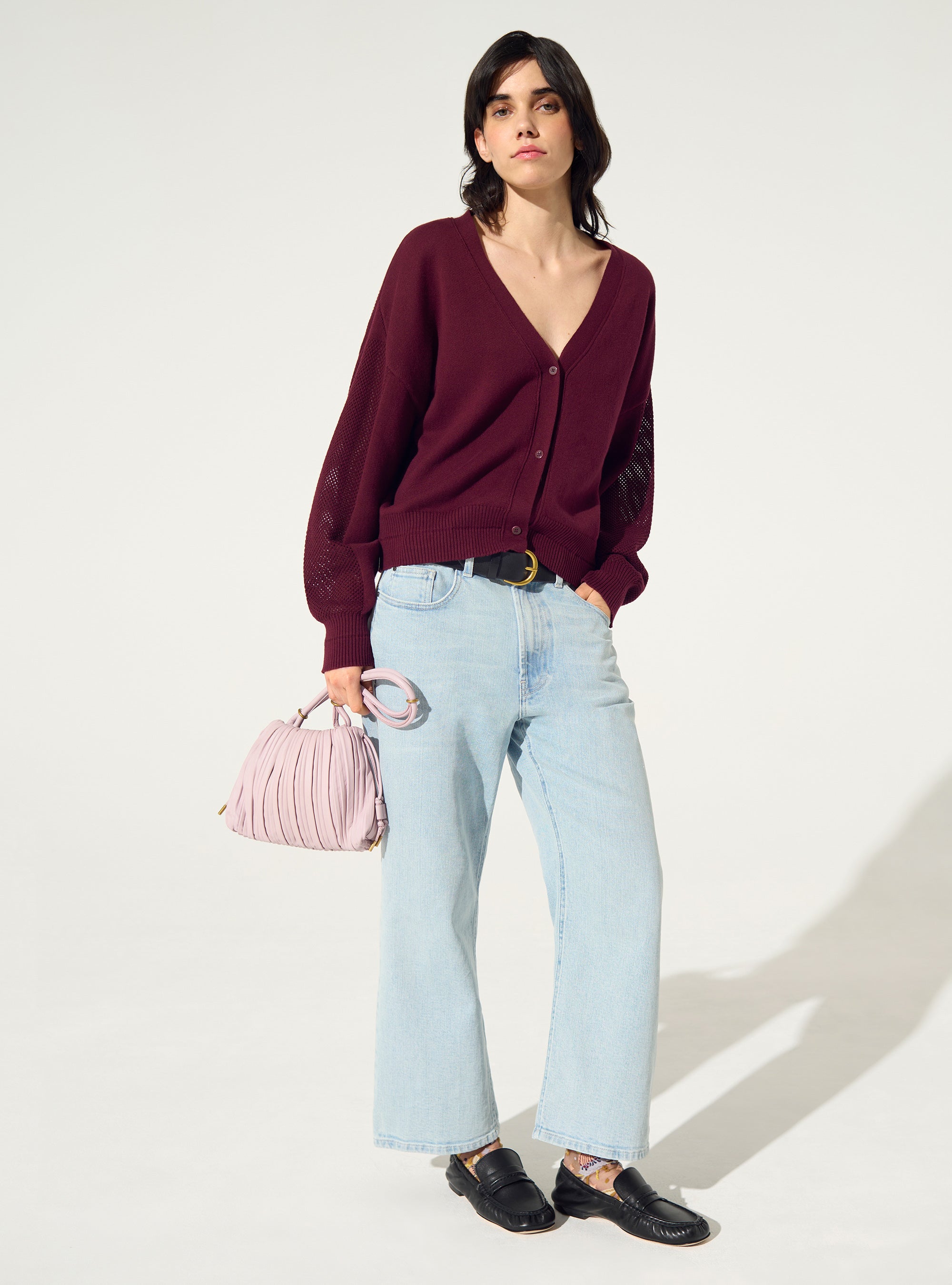 roter Cardigan aus Baumwolle und Kaschmir